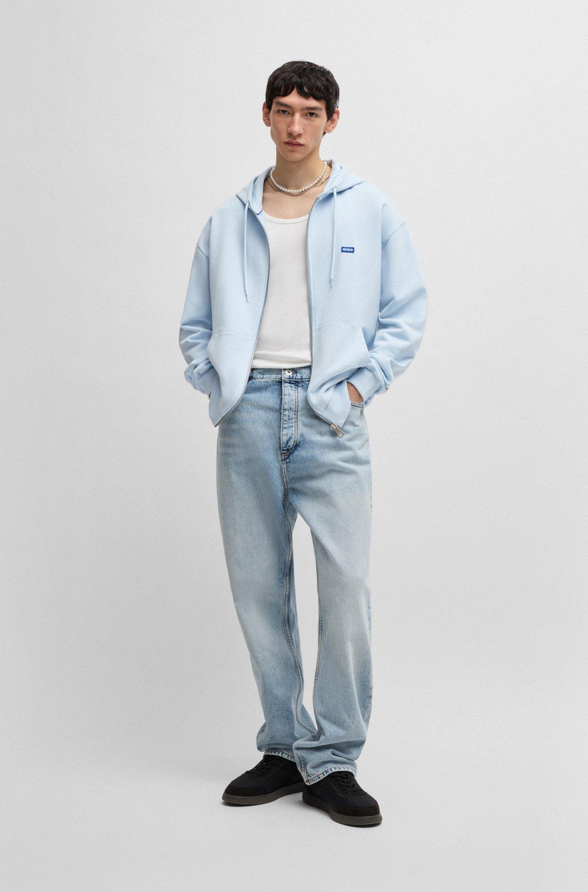 Zip-up hoodie in French terry cotton with logo Product Image