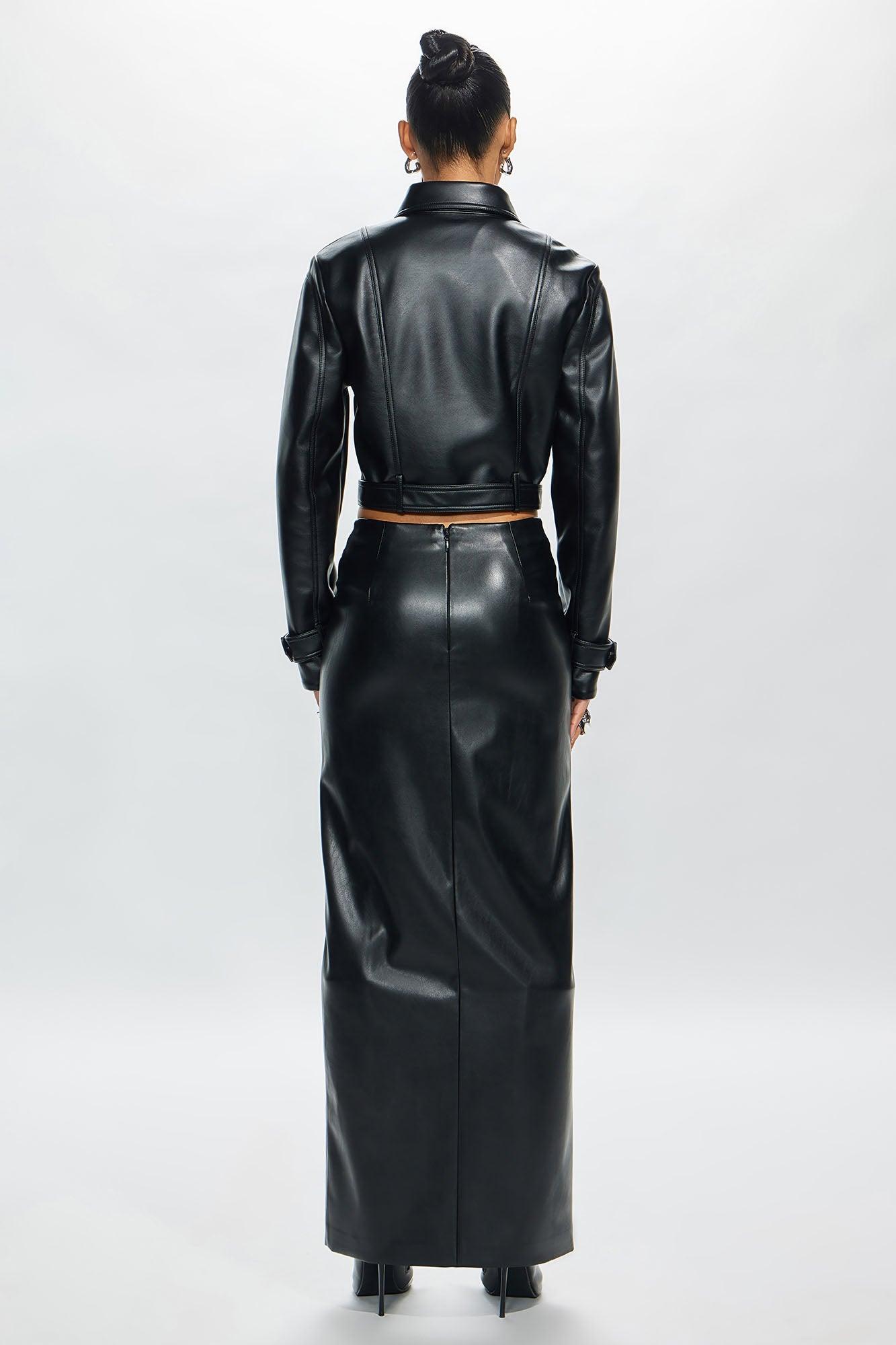 Valentina Faux Leather Jacket - Black Product Image