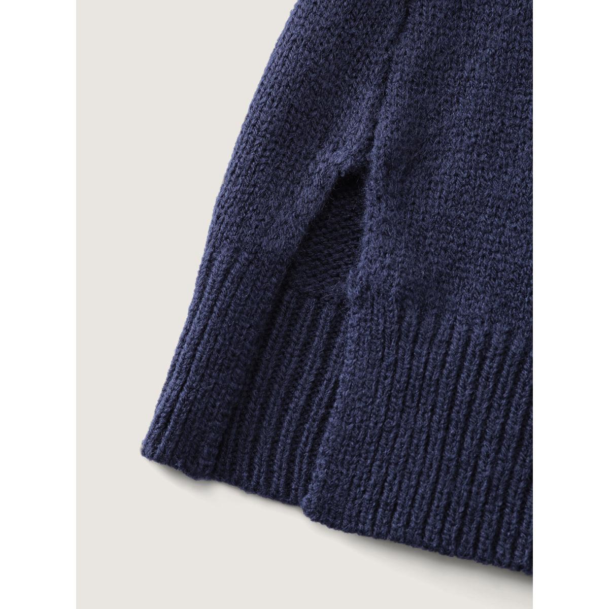 Plus Size Fair-Isle Pattern Round Neck Sweater Dress Midnight Women Playful Bodycon Long Sleeve Casual Sweater Dresses BloomChic 18-20/2X Product Image