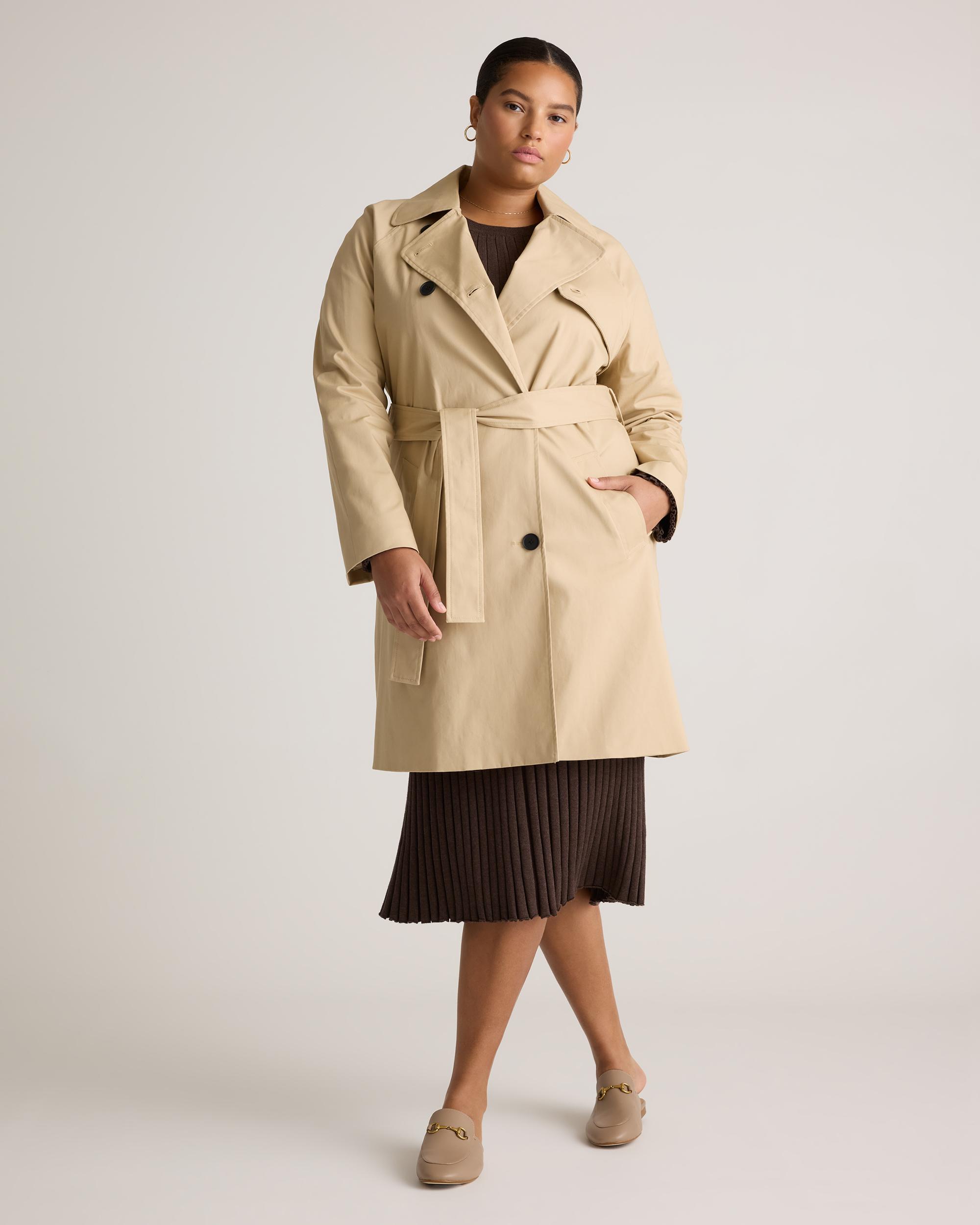 Quince | Women's Comfort Stretch Trench Coat Organic Cotton Product Image