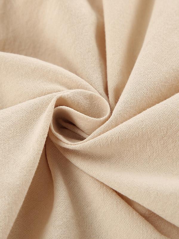 High Waisted Loose Pleated Solid Color Split-Joint V-Neck Two Pieces Set Product Image