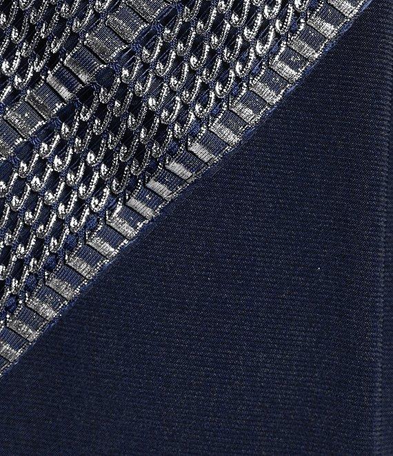 Ignite Evenings Foil Trim Boat Neck Asymmetric Cape Jumpsuit Product Image