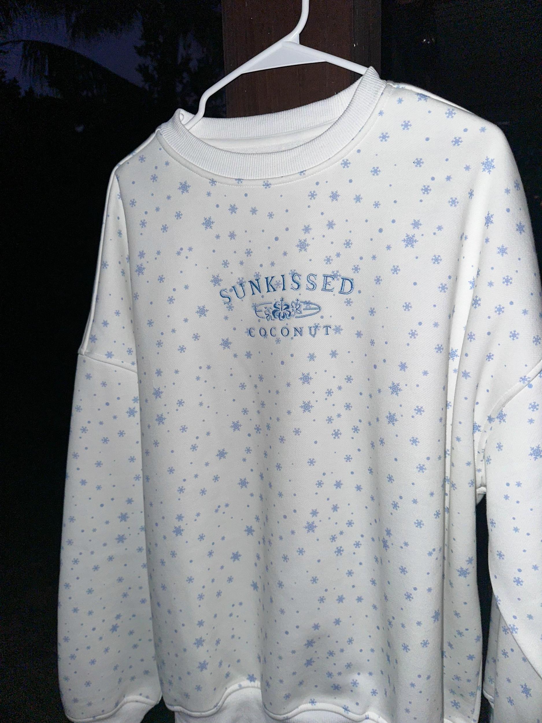 Snowflake Sunkissedcoconut Embroider Sweatshirt Product Image