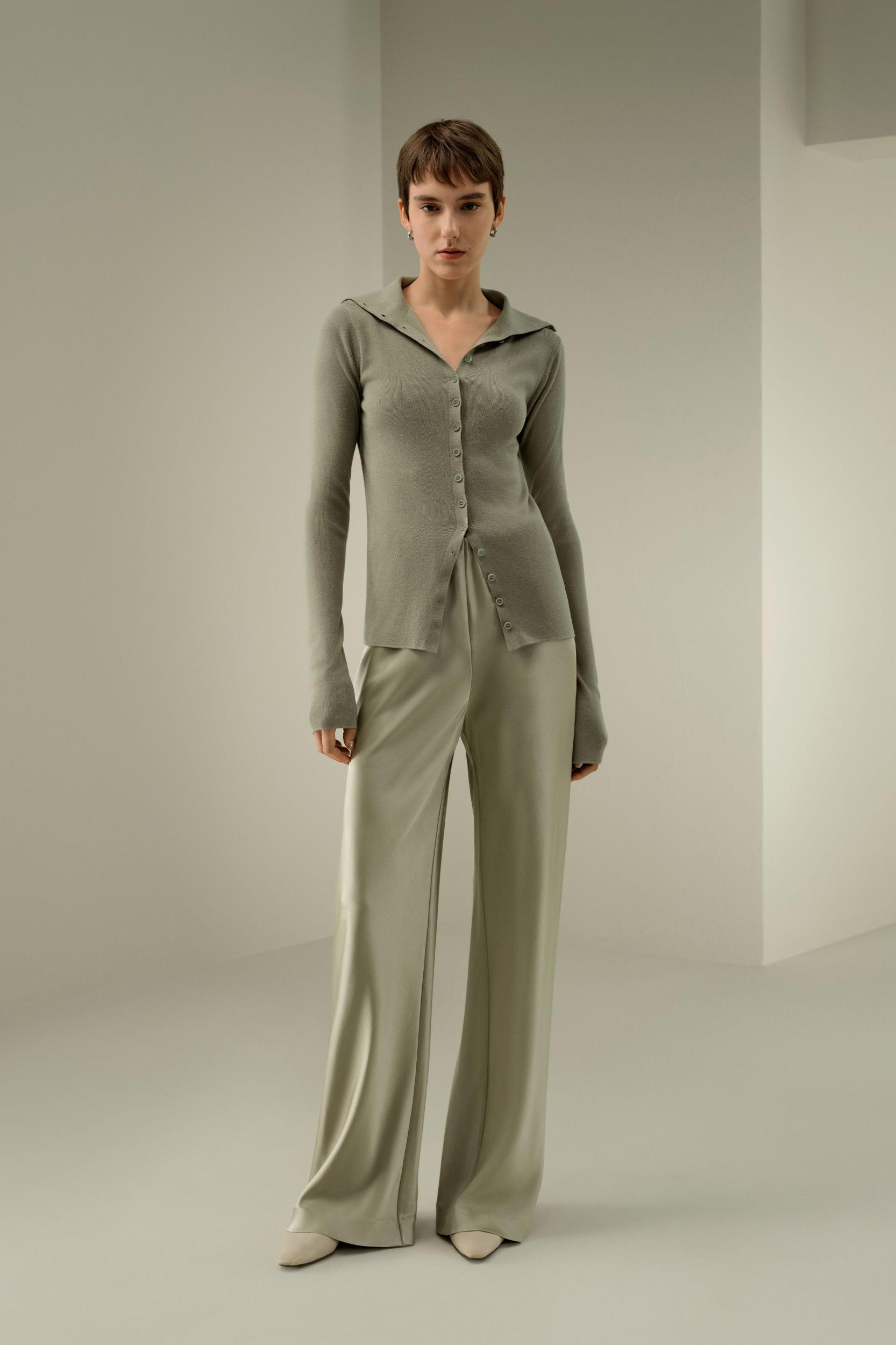 Slim Fit Silk Cashmere Sweater Product Image