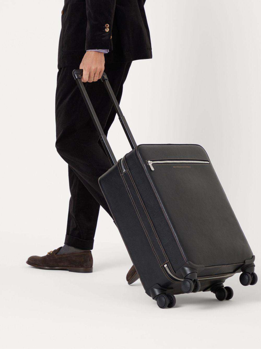 grained leather suitcase Product Image