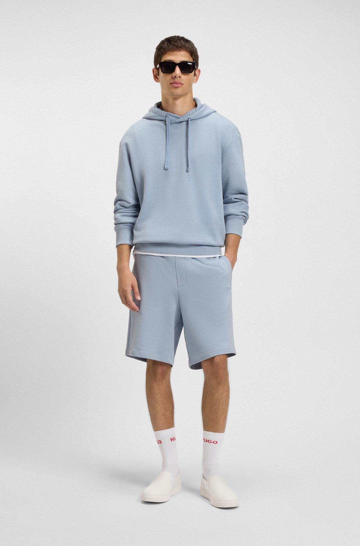 Cotton-terry relaxed-fit hoodie with logo print Product Image