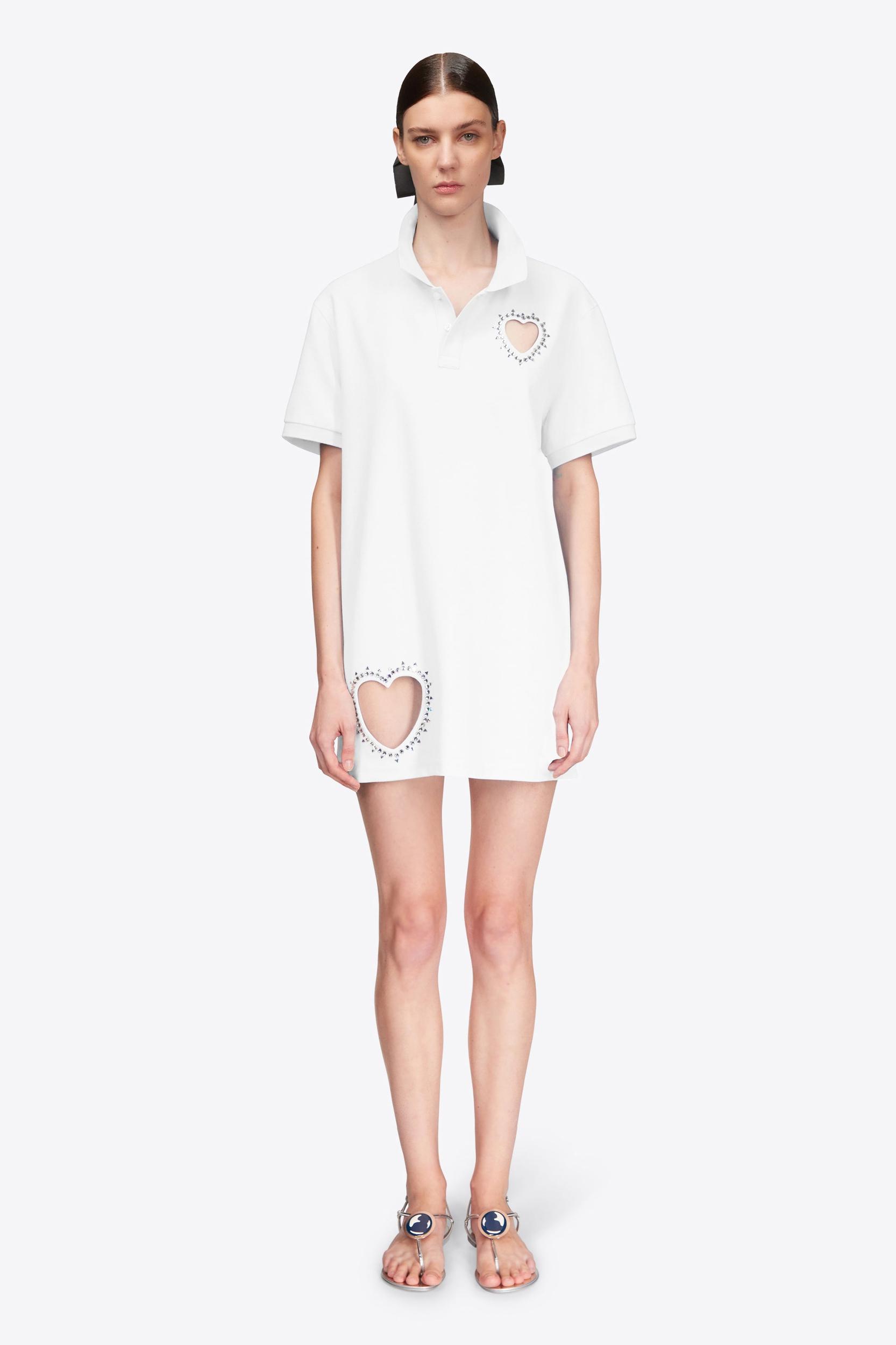 Crystal Heart Cutout Polo Dress Product Image