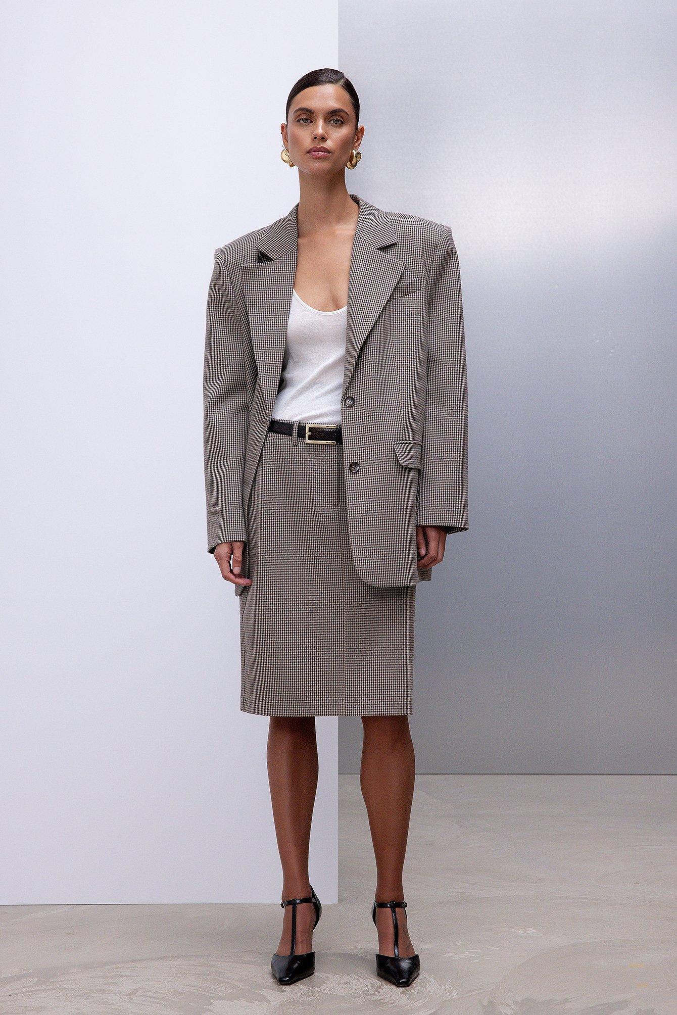 Check Pencil Skirt Product Image