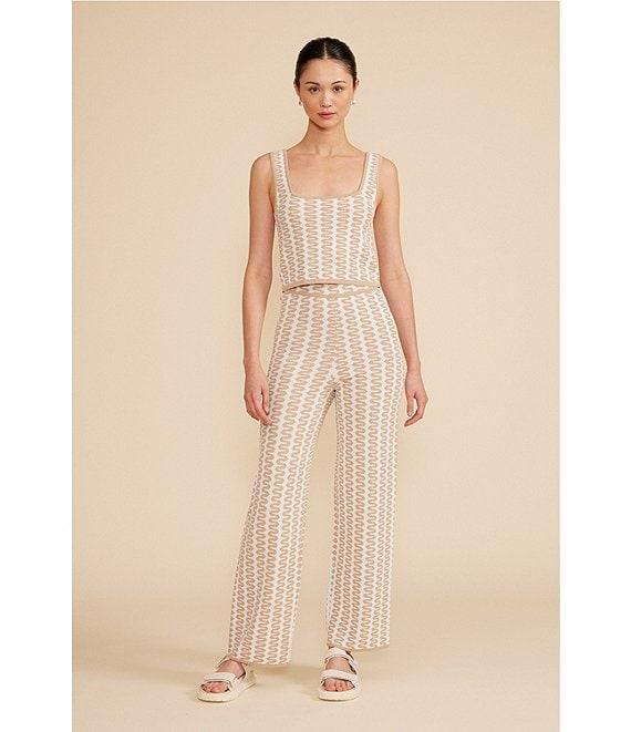 Lucy Paris Coordinating Fiji Geometric Print Square Neck Sleeveless Cropped Knit Tank Product Image