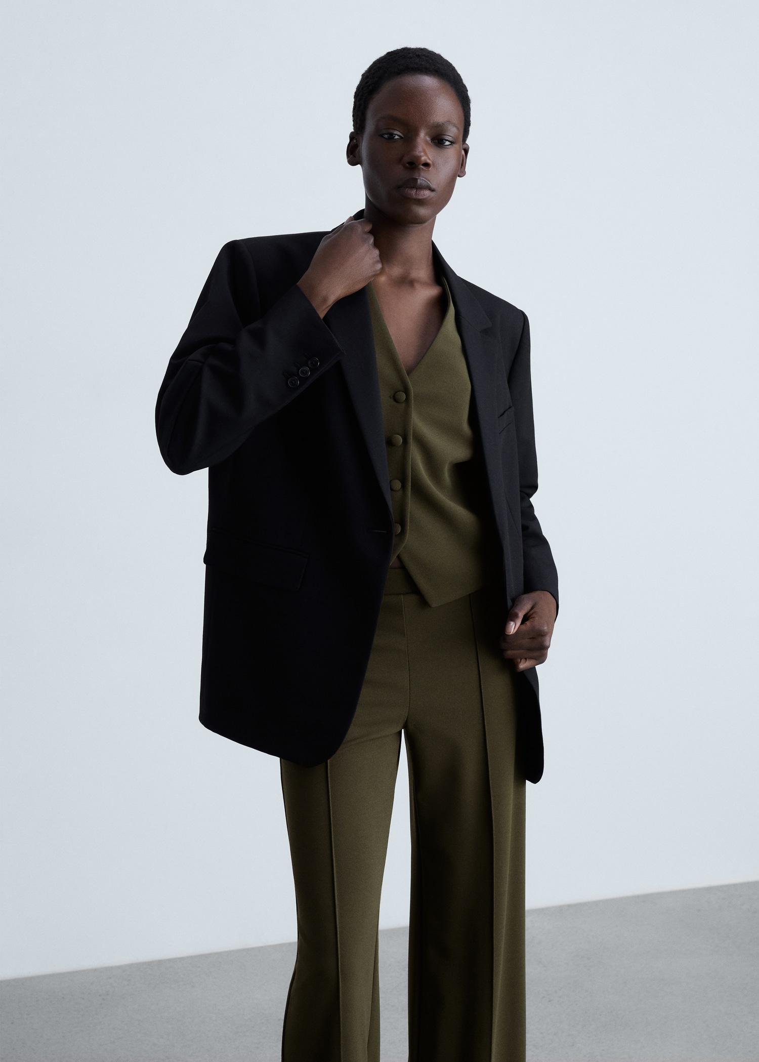 Straight knitted pants - Women | MANGO USA Product Image