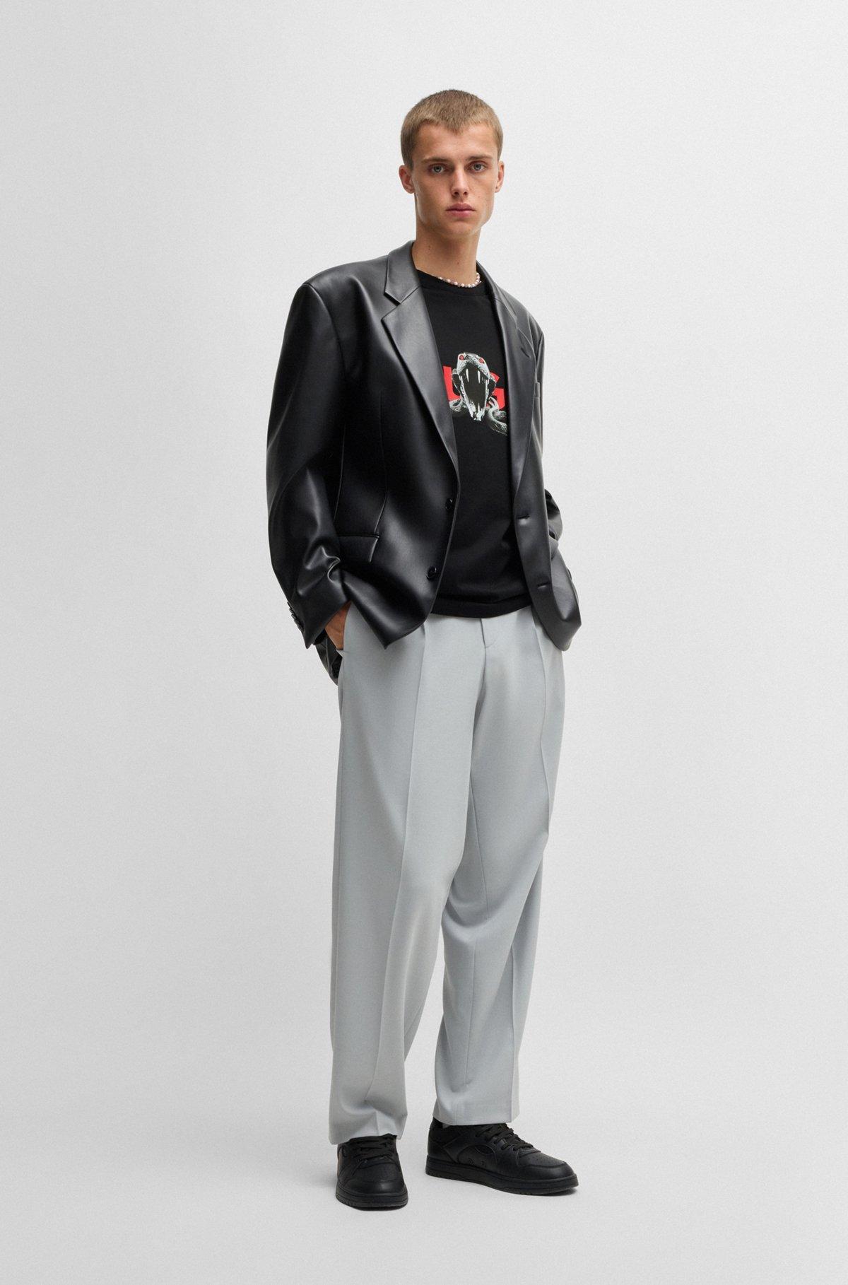 Oversize-fit T-shirt in cotton with animal graphic Product Image