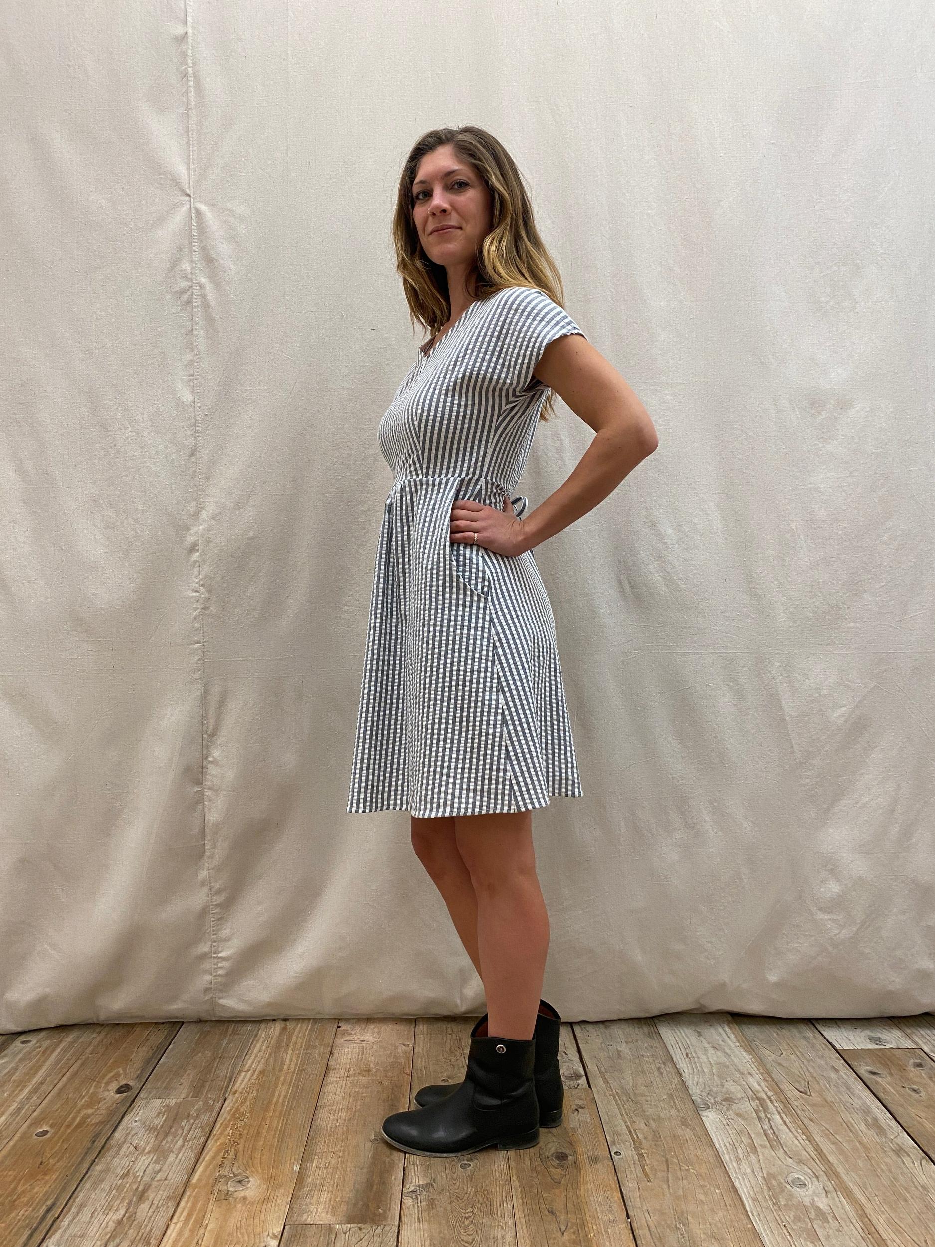 Dolman Dress in Seersucker Product Image