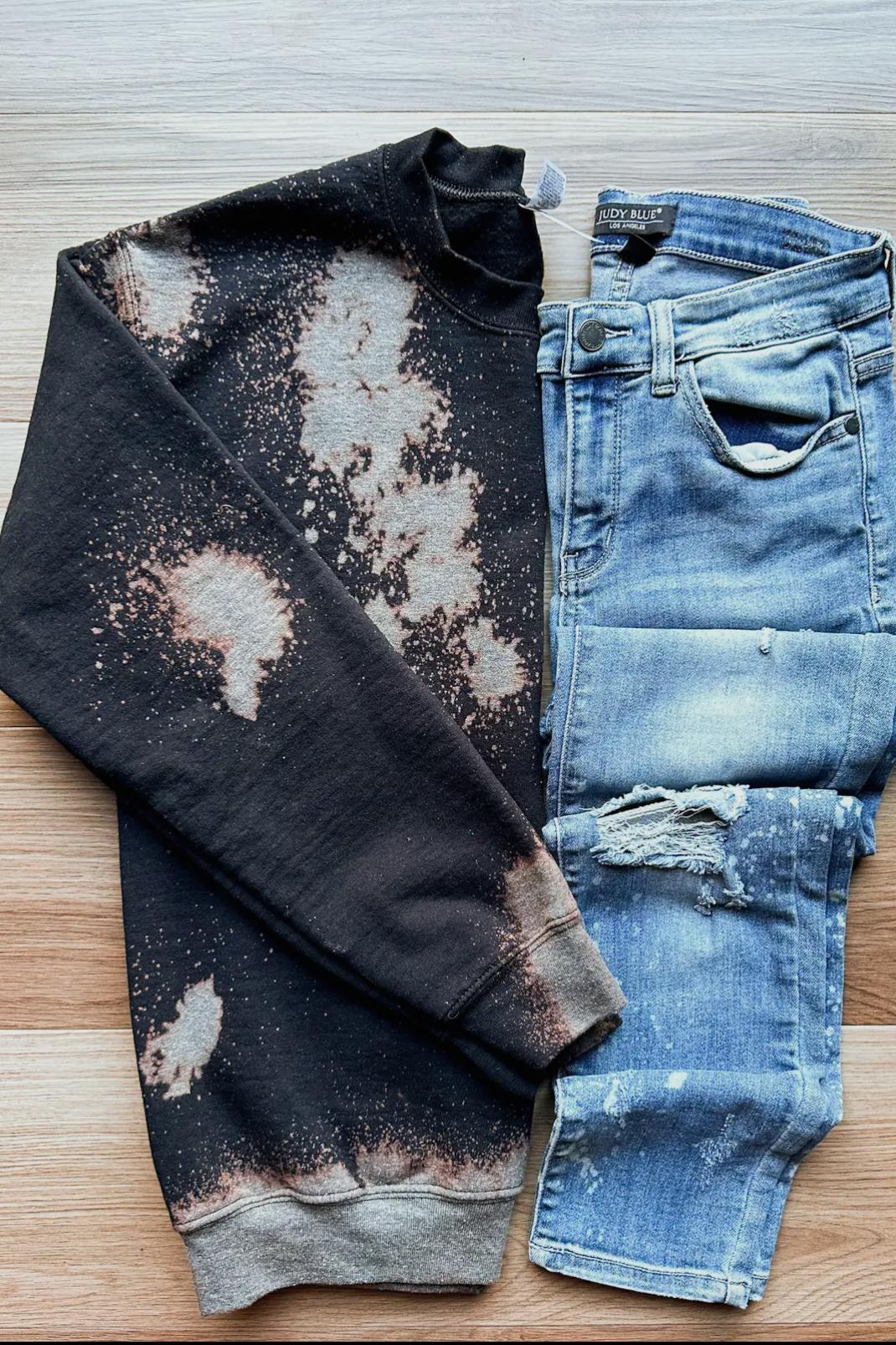 Bleached Black Sweatshirt Product Image