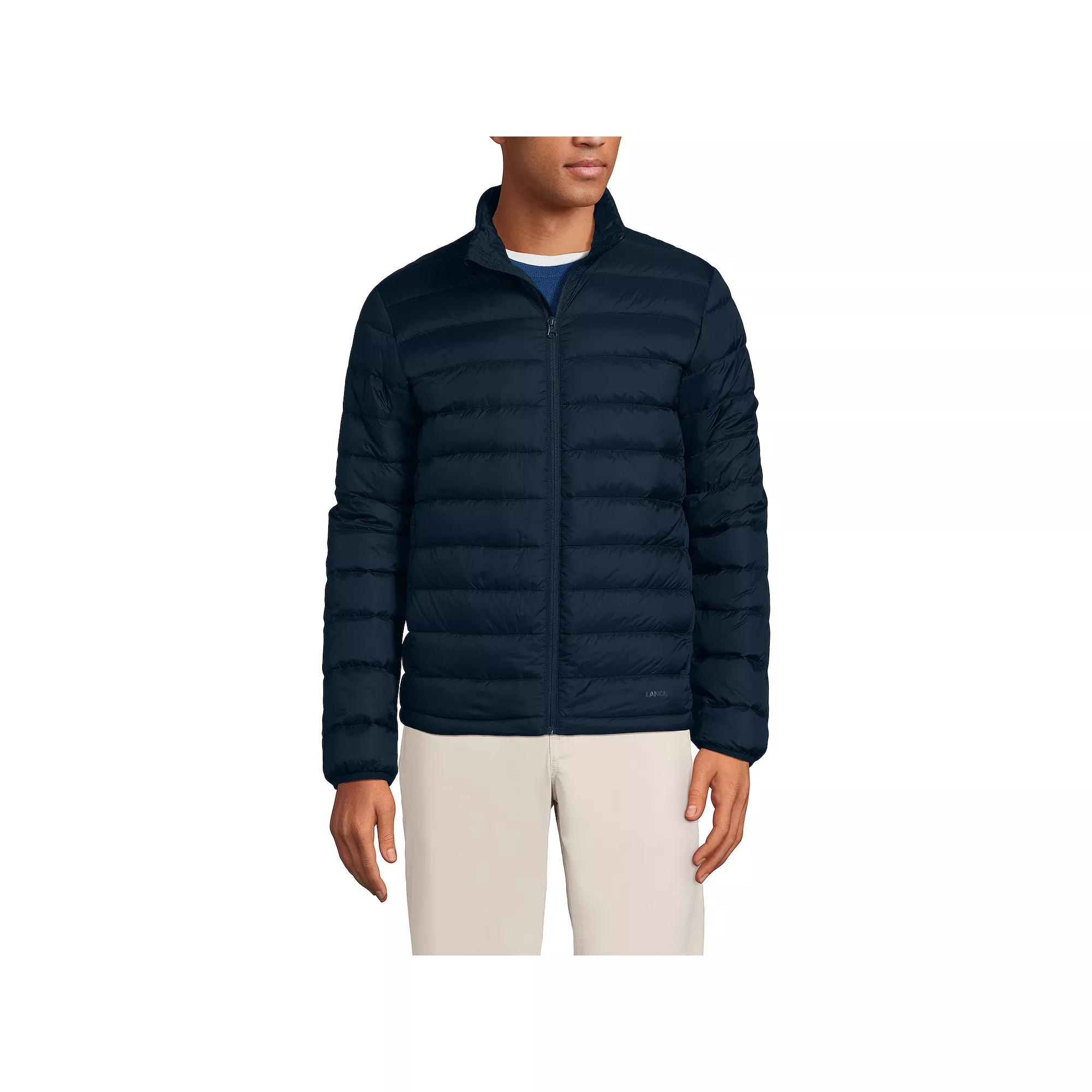 Men's Lands' End Wanderweight Down Mockneck Puffer Jacket,  Product Image