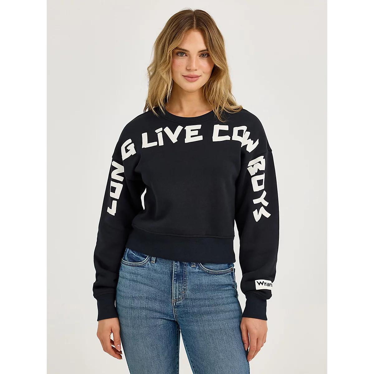Women's Long Live Cowboys Crew Sweatshirt | Women's TOPS | Wrangler® Product Image