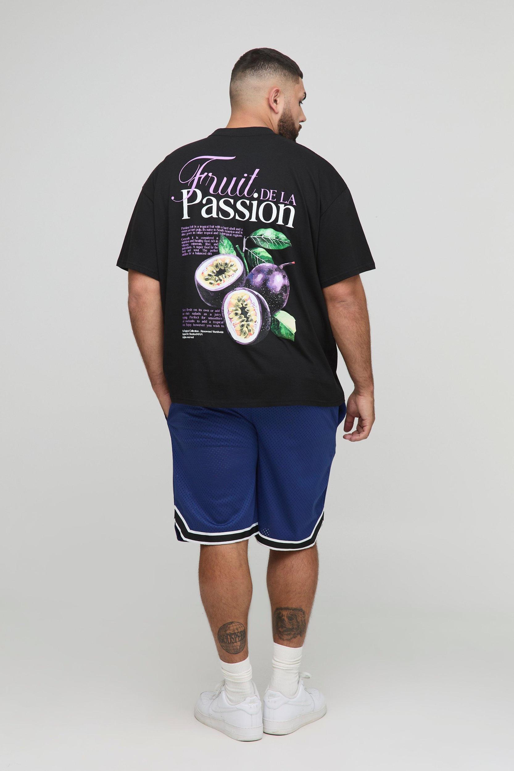Plus Oversized Passion Fruit Printed T-Shirt | boohooMAN USA Product Image