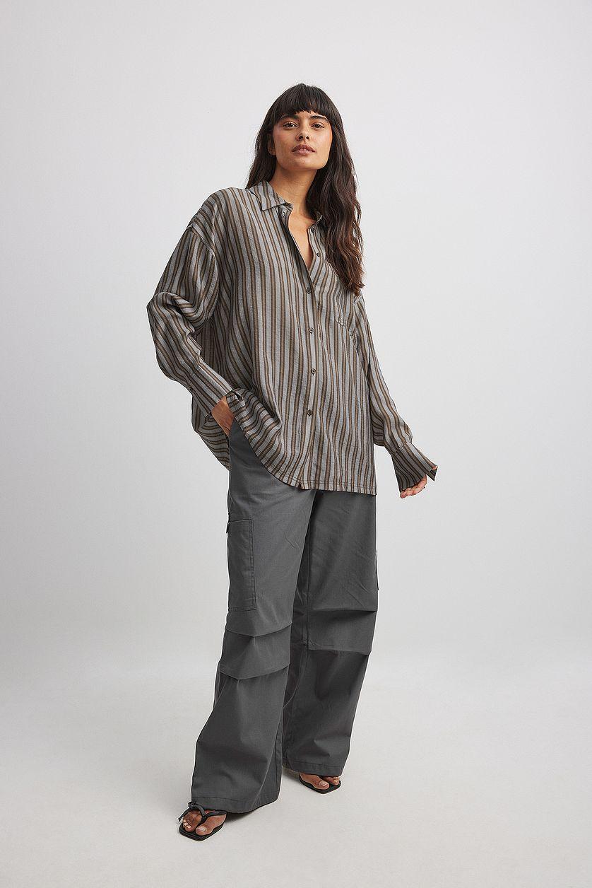 Oversized Striped Shirt Product Image