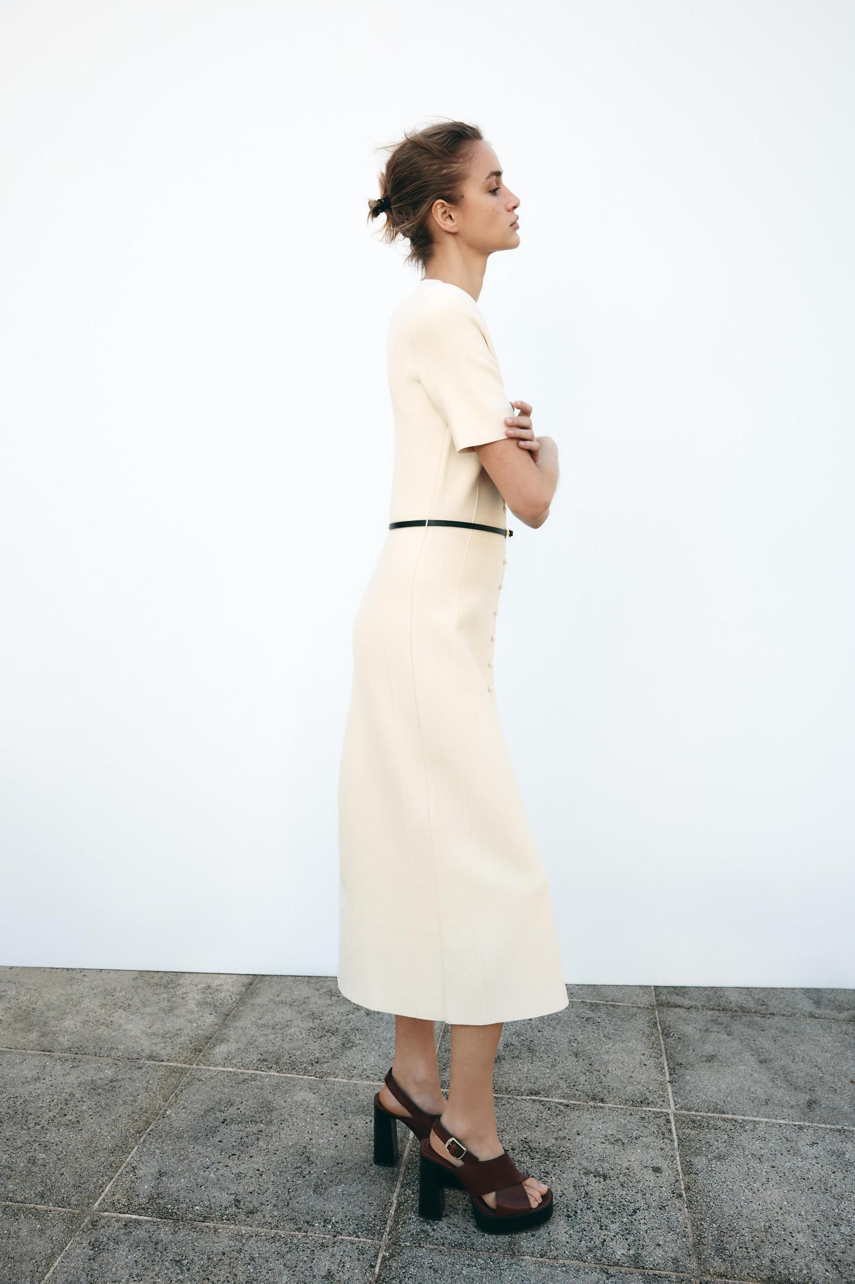 BELTED MIDI DRESS Product Image