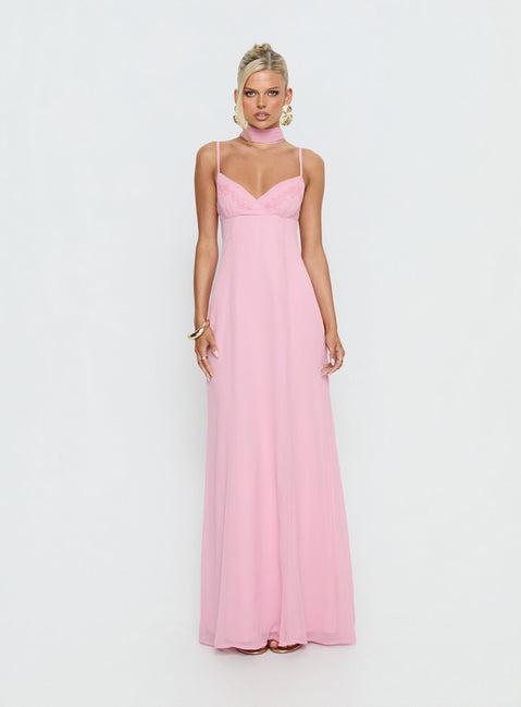 Jadira Scarf Maxi Dress Light Pink Product Image