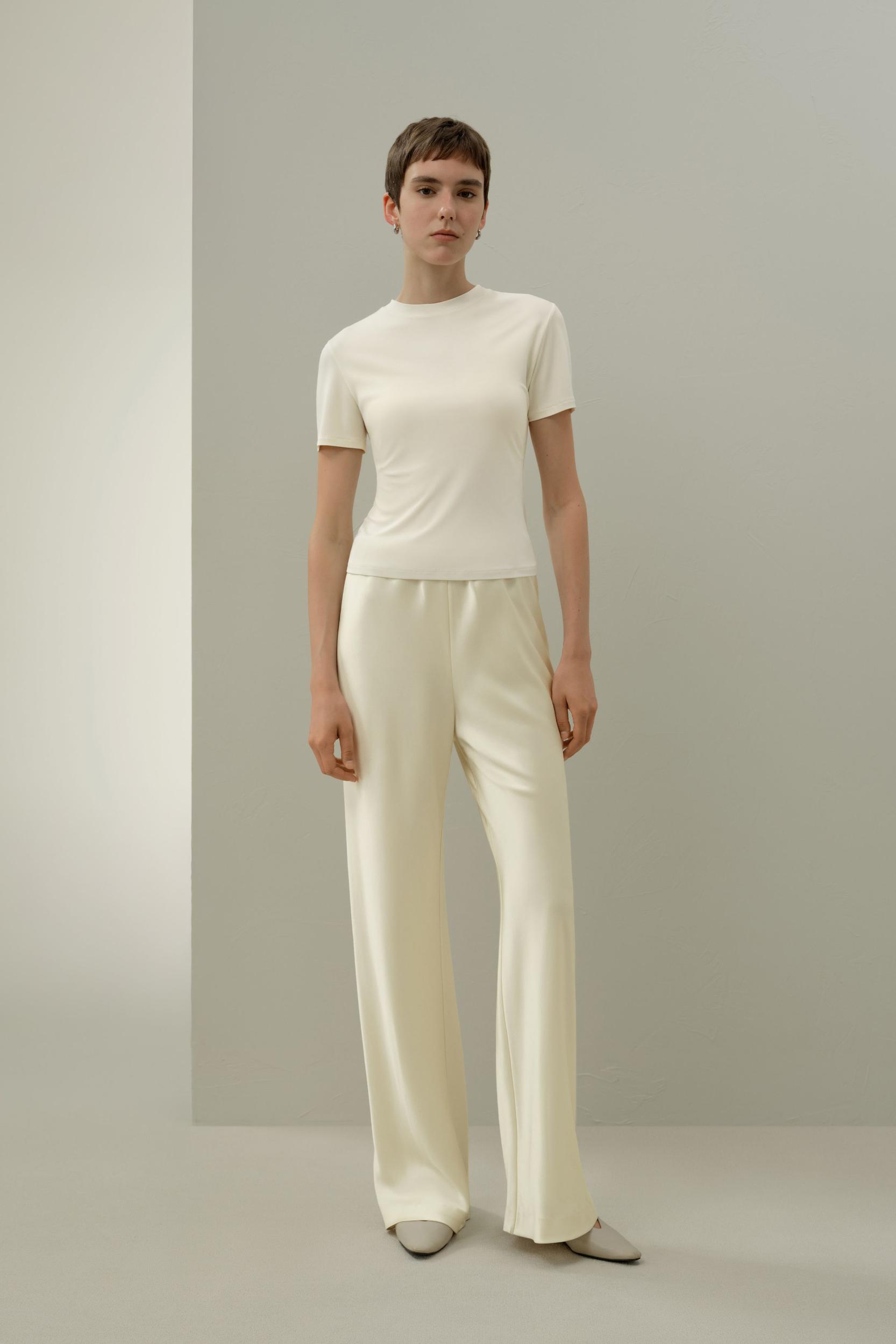 Slim Fitted Silk Jersey Tee Product Image