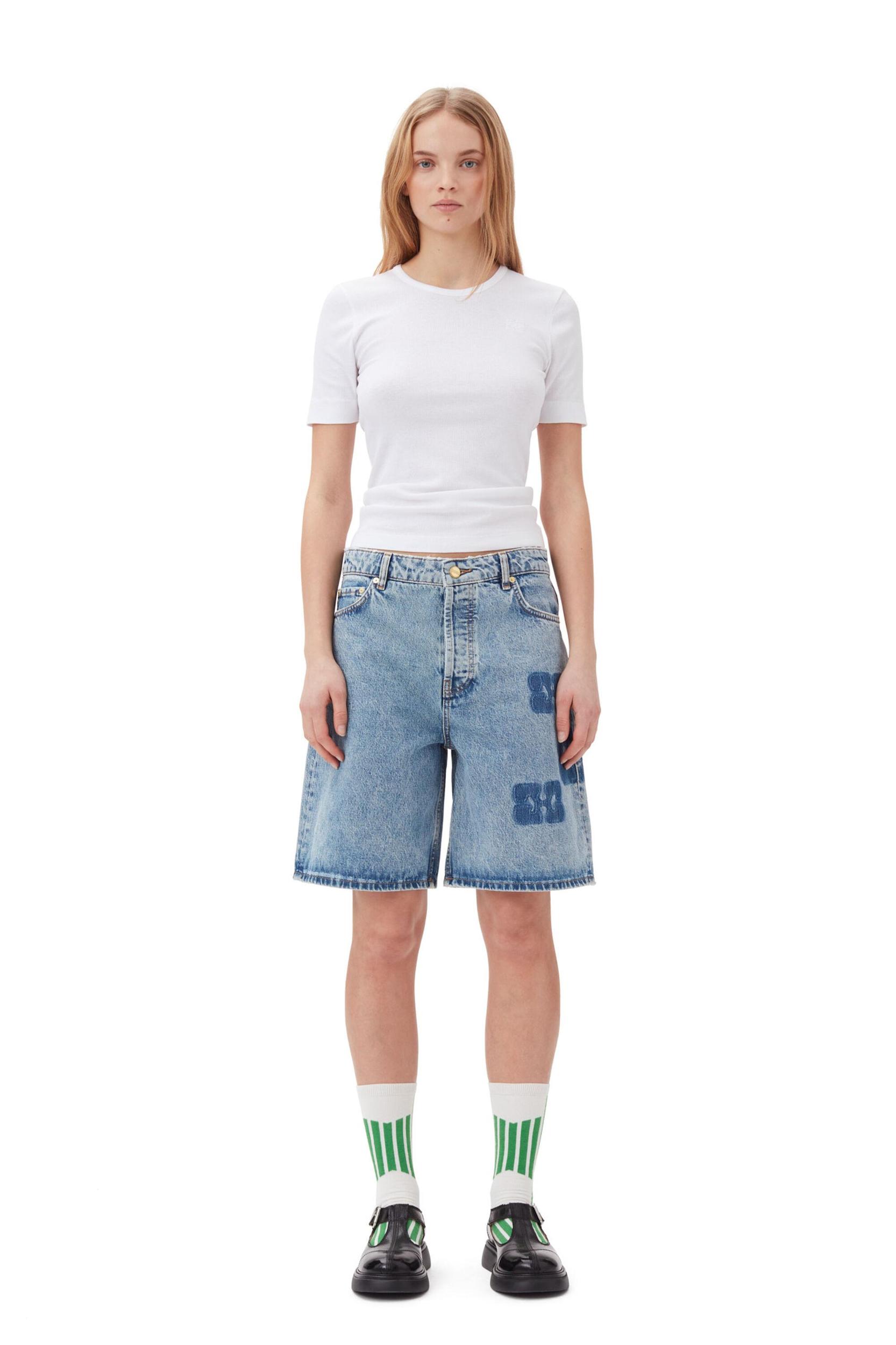 White/Green Sporty Socks Product Image