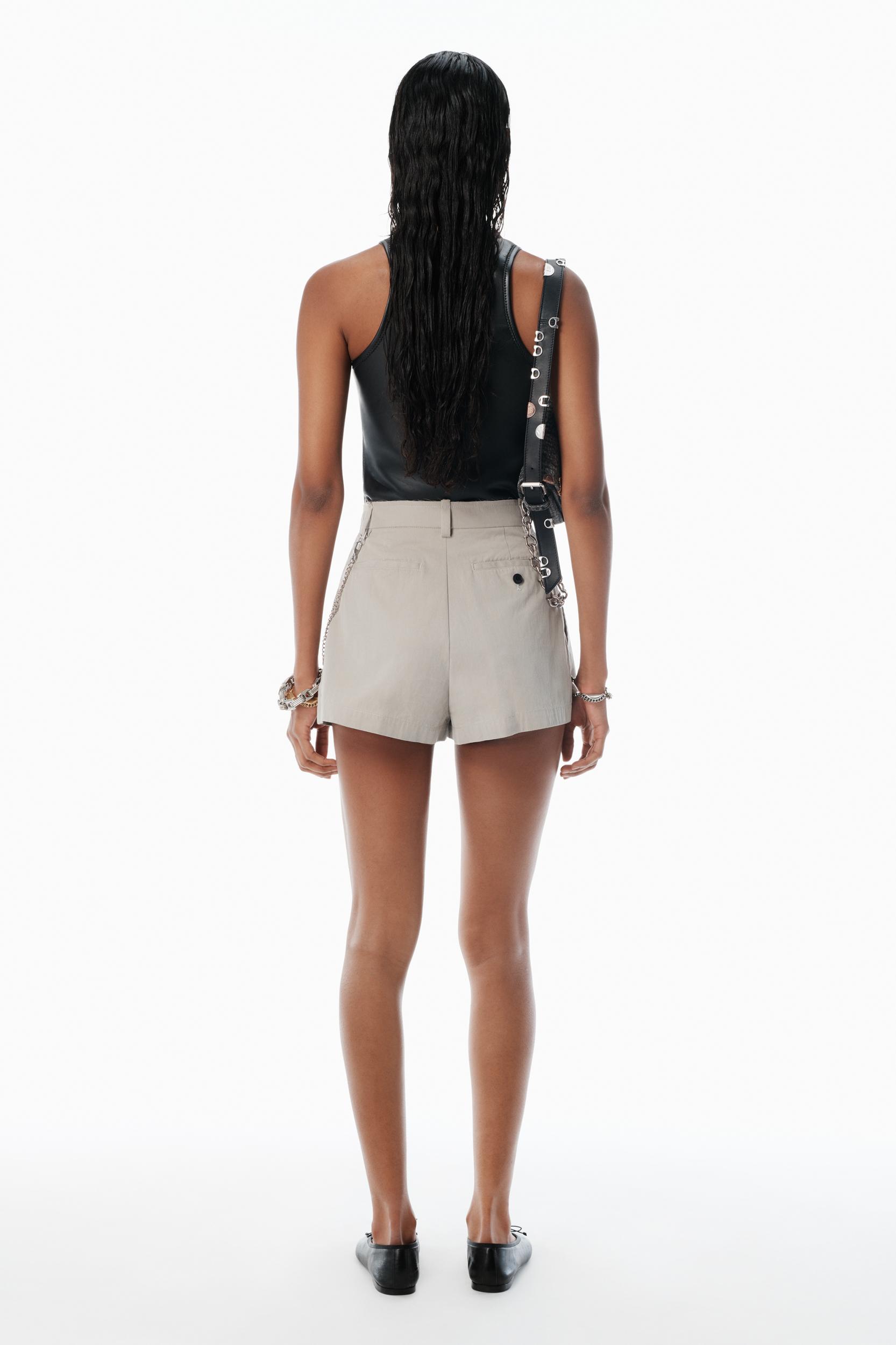 Grey Cotton-blend Shorts Product Image