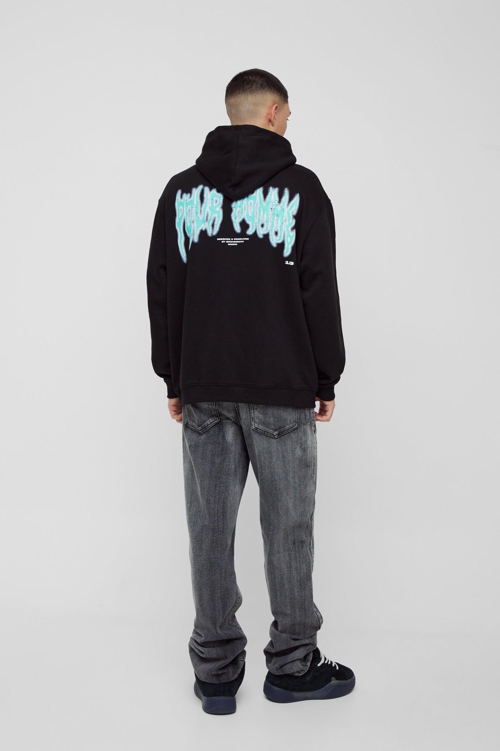 Oversized Angel Graphic Hoodie | boohooMAN USA Product Image