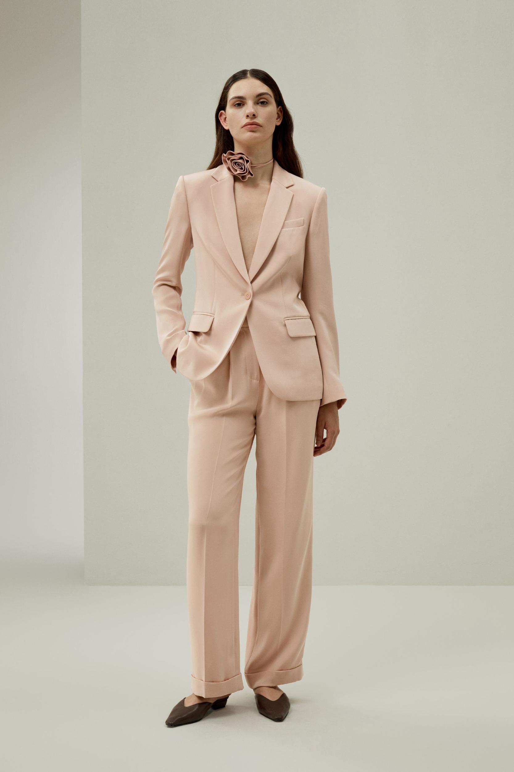 Mahogany Rose Silk Blazer Product Image