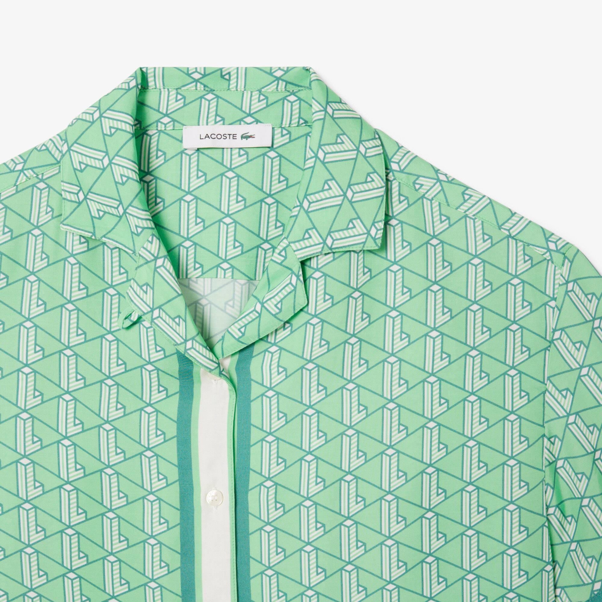 Oversized Monogram Print Shirt Product Image