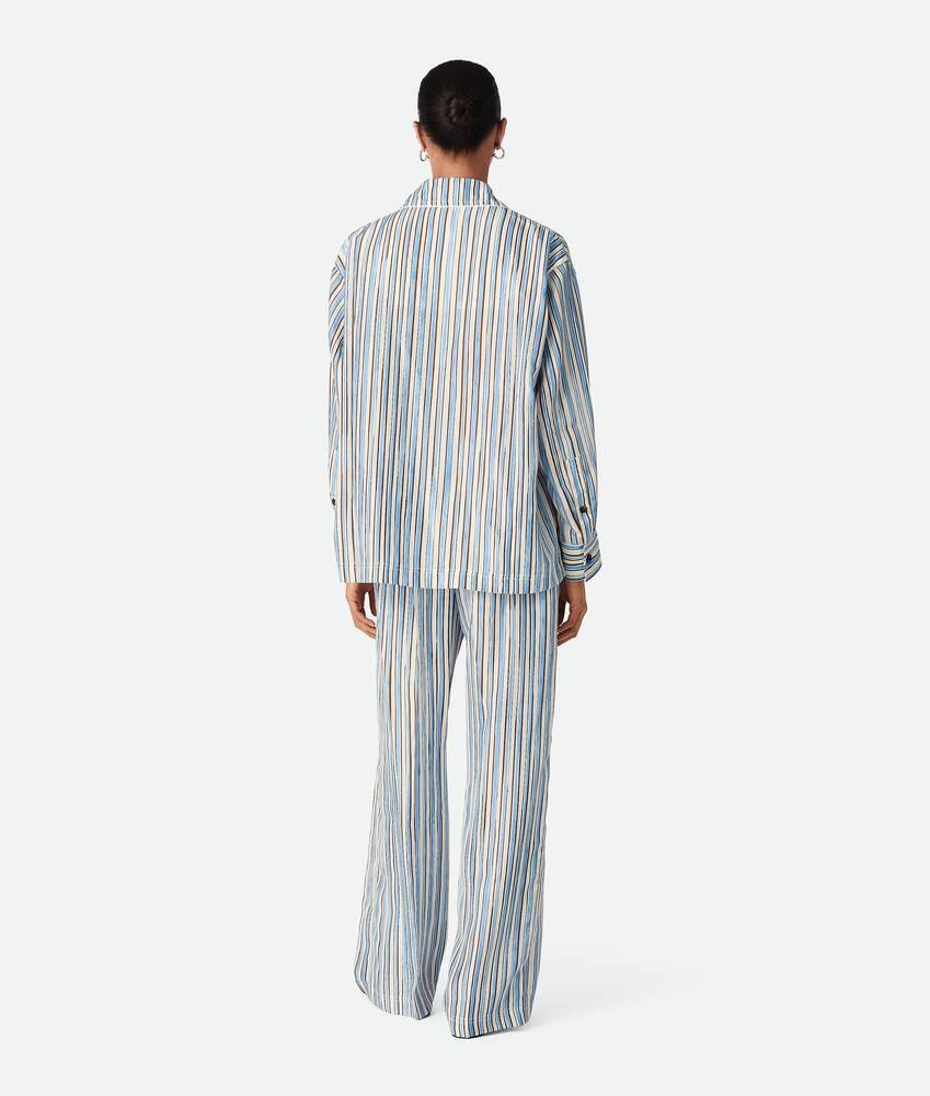 Women's Striped Silk Pyjama Set  in Admiral/brown Product Image