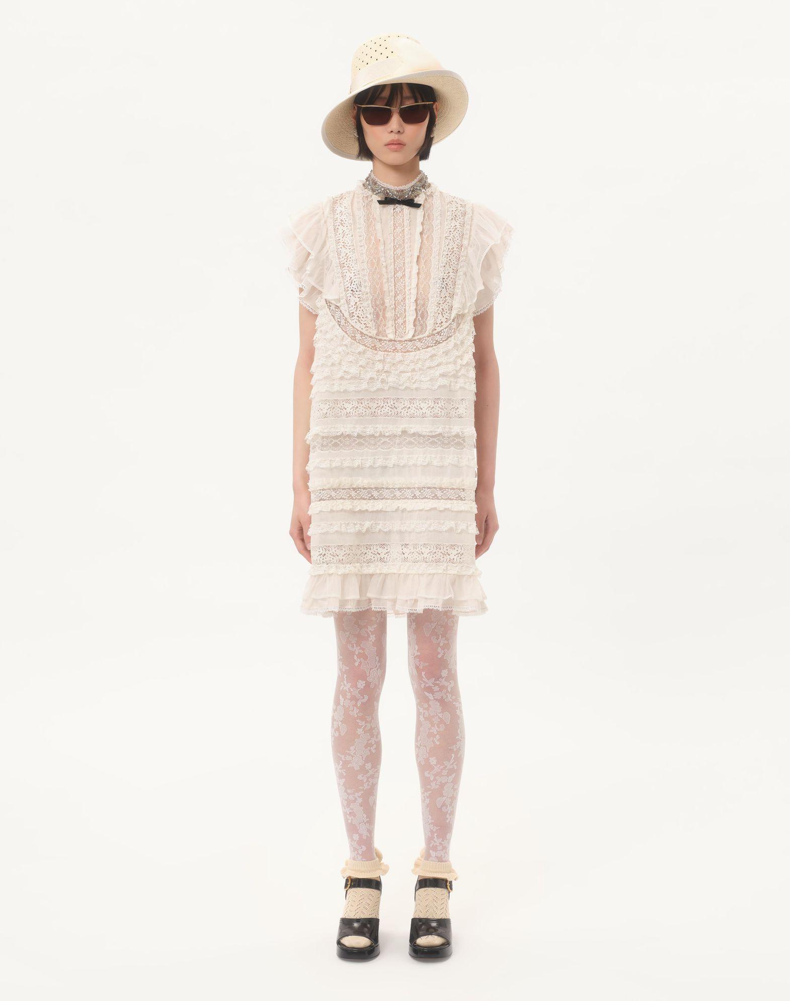 Short Dress In Embroidered Light Linen Product Image