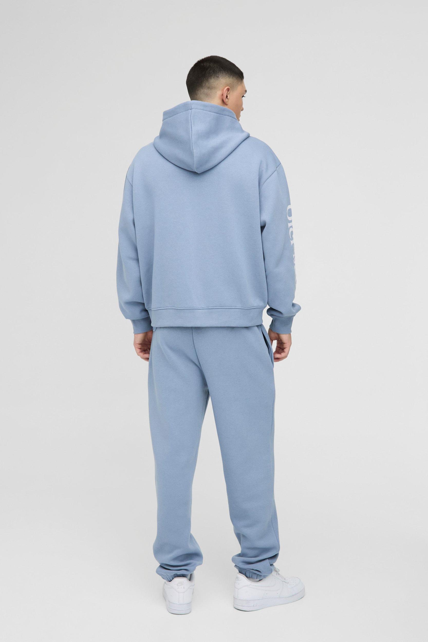 Oversized Boxy Ofcl Man Zip Hooded Tracksuit | boohooMAN USA Product Image