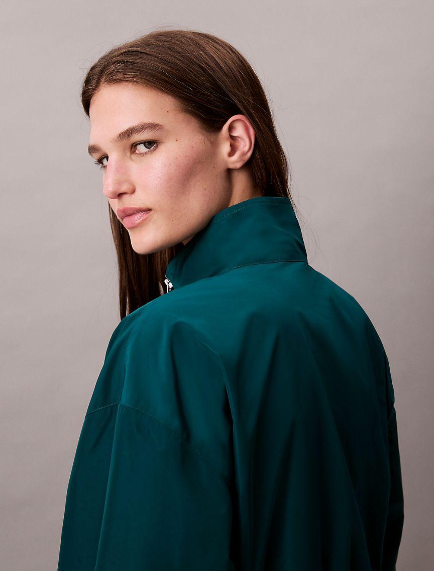 Woven Cropped Relaxed Track Jacket Product Image