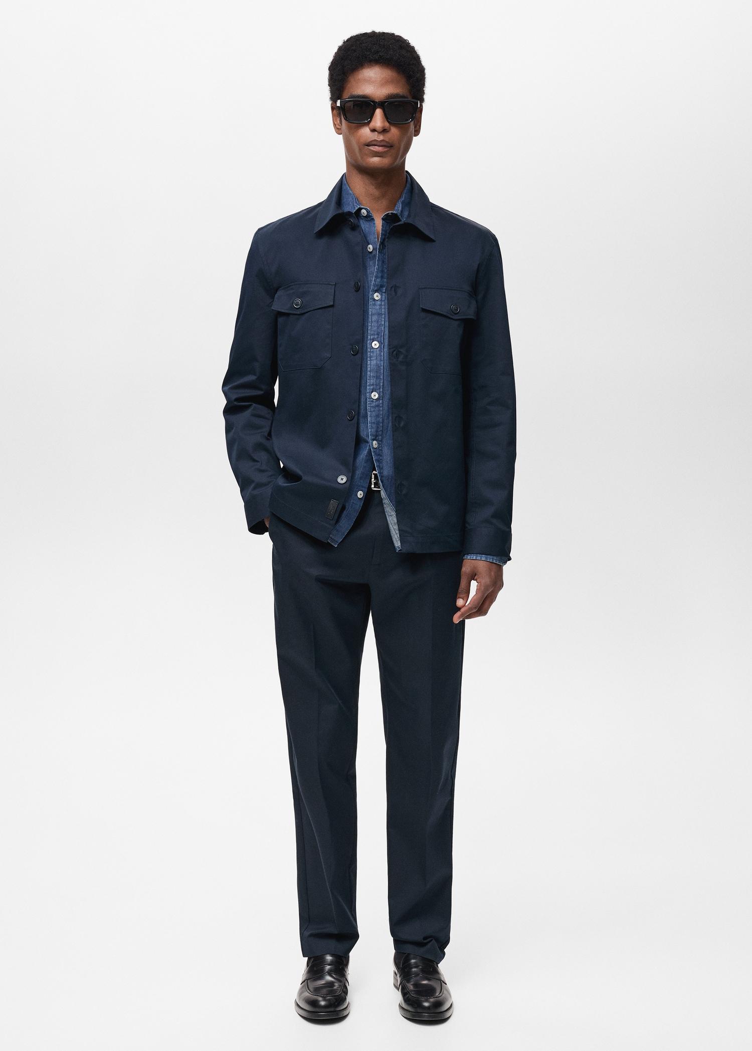 Regular-fit cotton overshirt with pockets - Men | MANGO USA Product Image