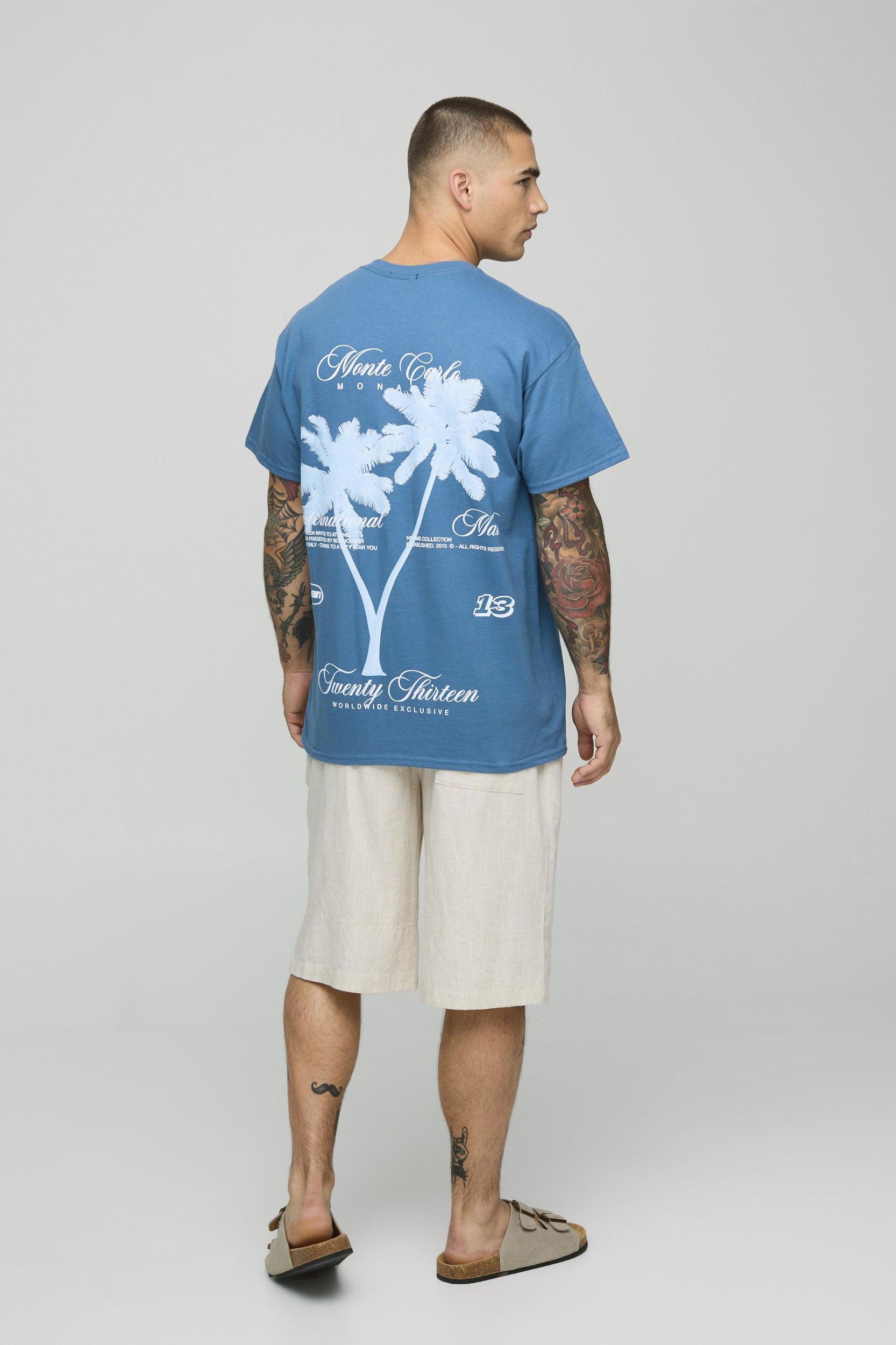 Oversized Tonal Palm Graphic T-Shirt | boohooMAN USA Product Image
