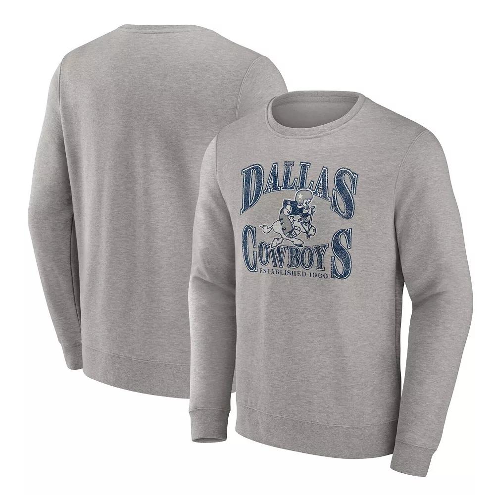 Men's Fanatics Branded Heather Charcoal Dallas Cowboys Playability Pullover Sweatshirt,  Product Image