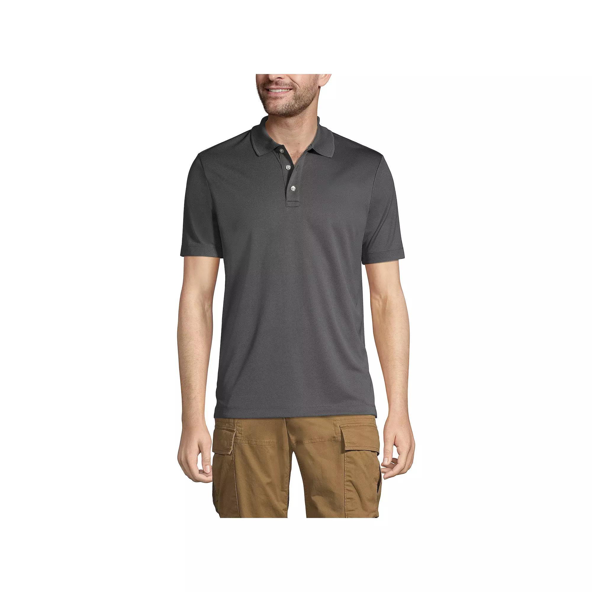 Men's Lands' End Short Sleeve Moisture-Wicking Active Polo Shirt,  Product Image