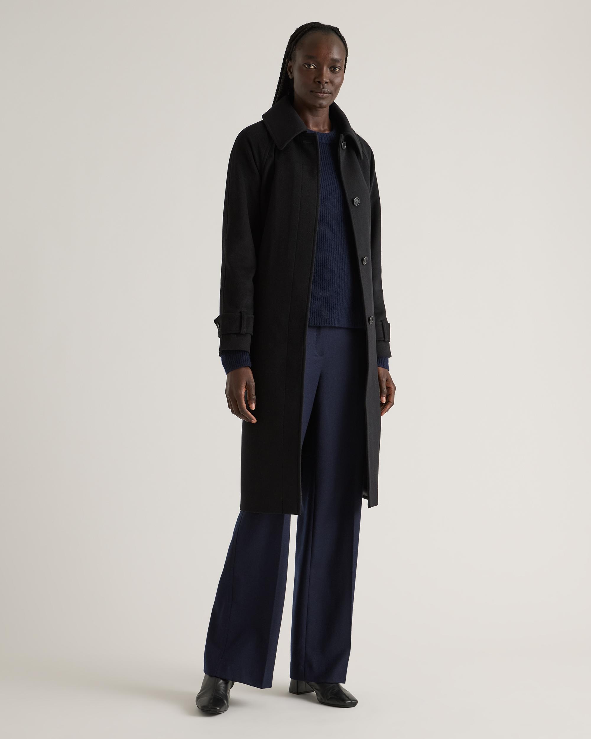 Quince | Women's Italian Wool Belted Point Collar Coat Size XL, Wool/Nylon Product Image