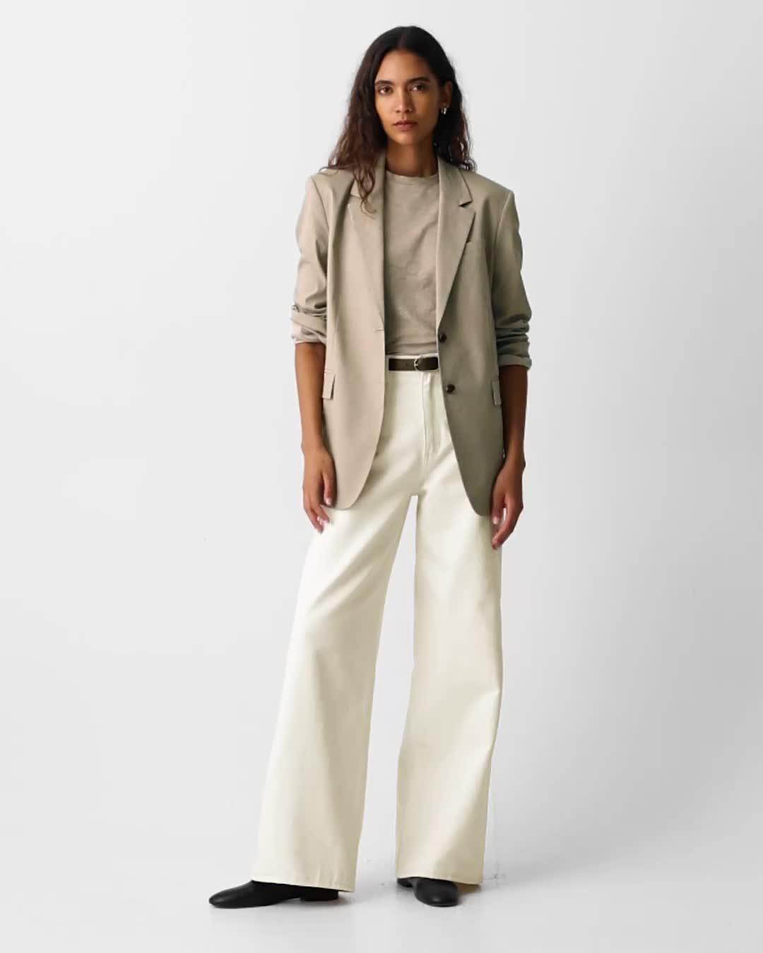 Linen-Blend Boyfriend Tee | Theory Product Image