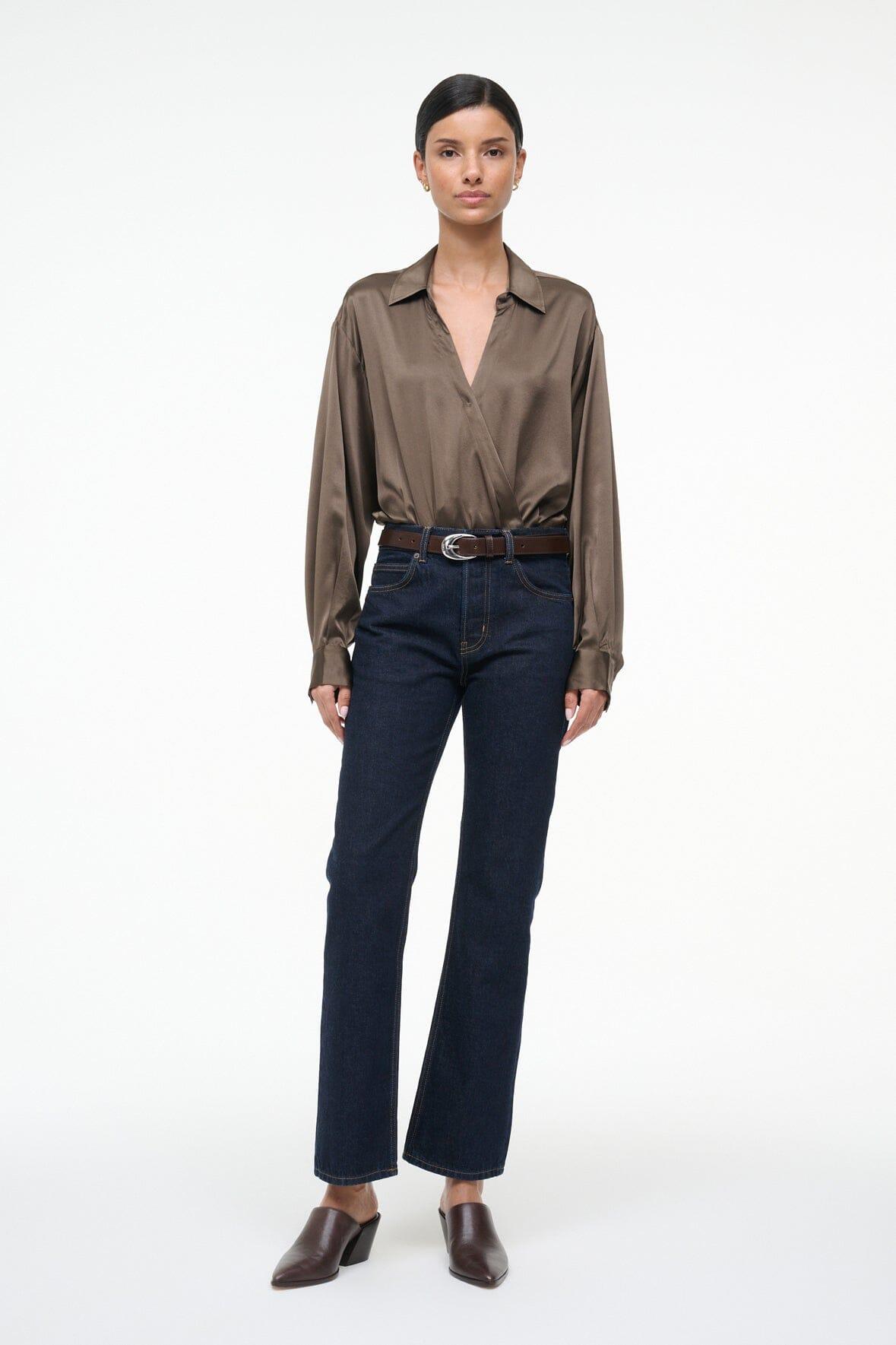 EVE SILK BODYSUIT | TAUPE Product Image