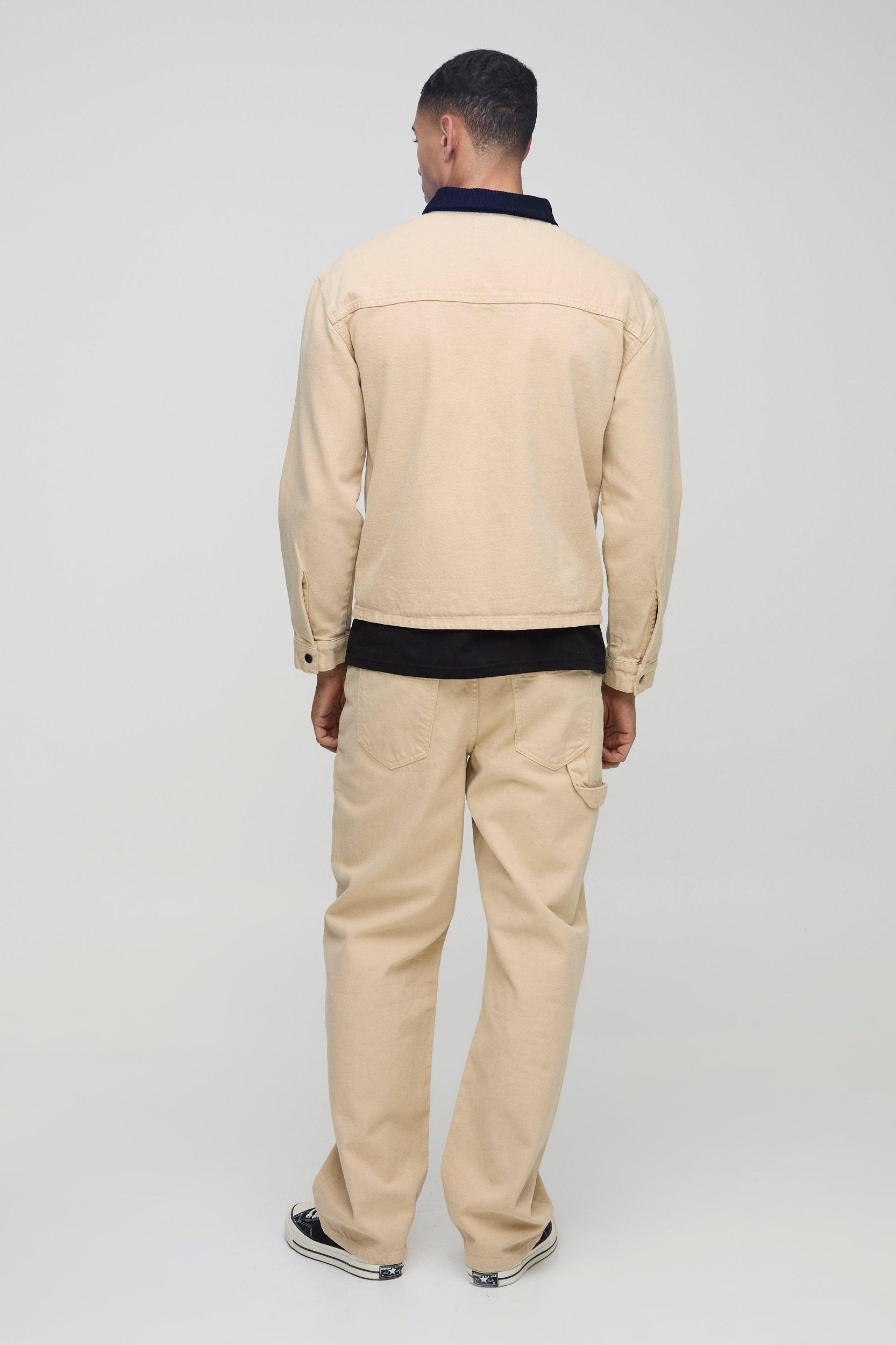 Regular Twill Jacket | boohooMAN USA Product Image