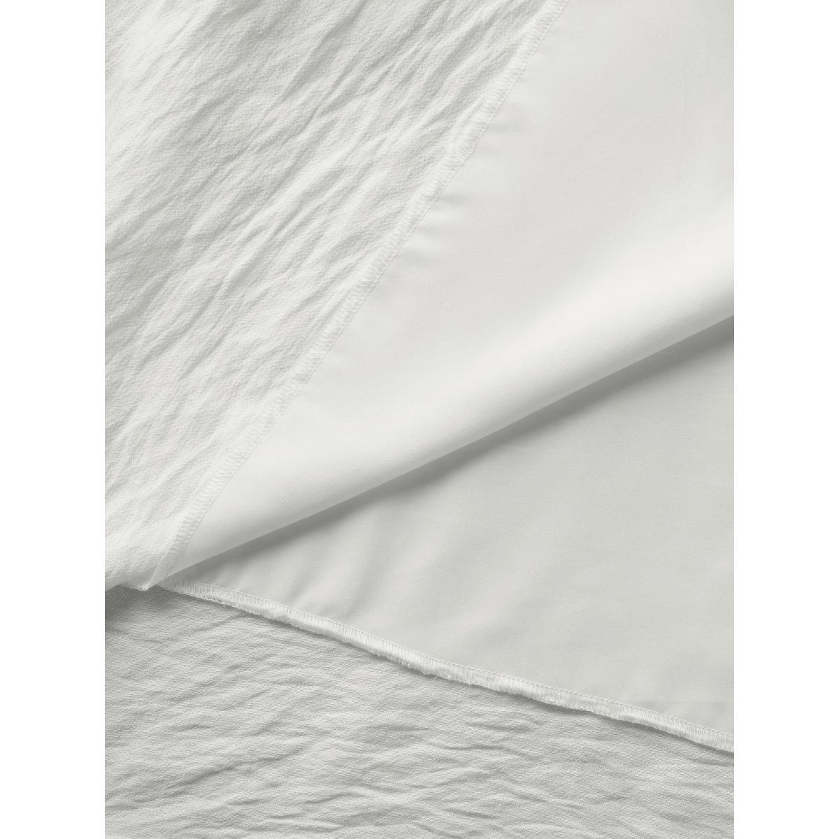 Plus Size Lace Trim Pleated Button Shirt Dress Originalwhite Women Flat collar with V-notch Cap Sleeve Curvy BloomChic 30/6X Product Image