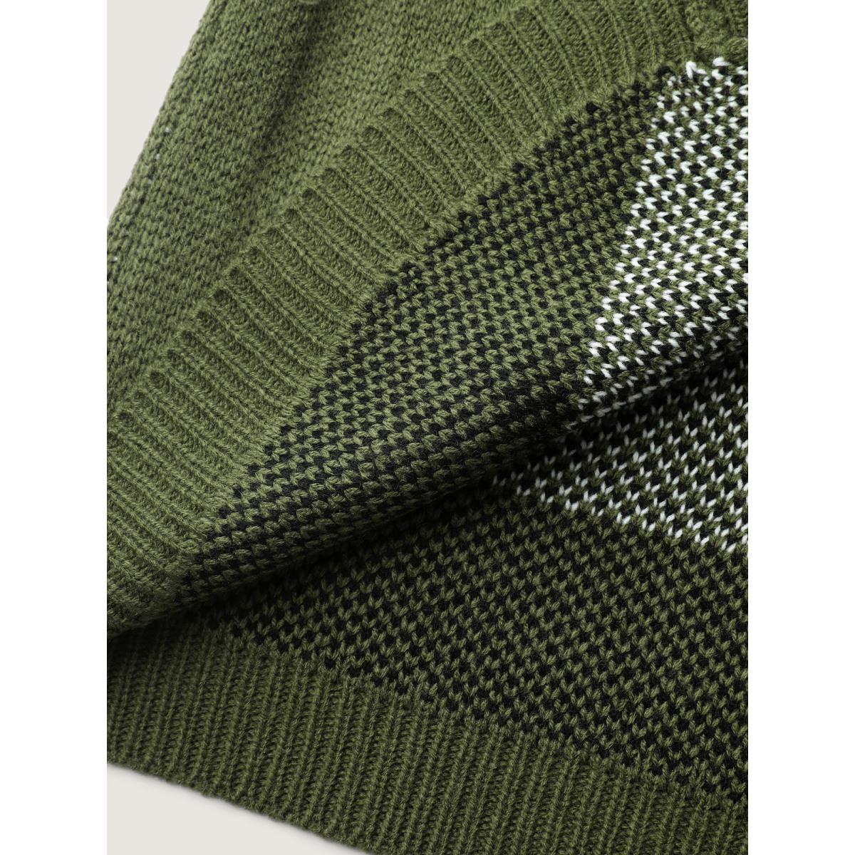 Plus Size Flocked Lamb Curvy Hem Jacquard-Knit Cardigan Moss Women Leisure Loose Long Sleeve Casual Cardigans BloomChic 26/4X Product Image