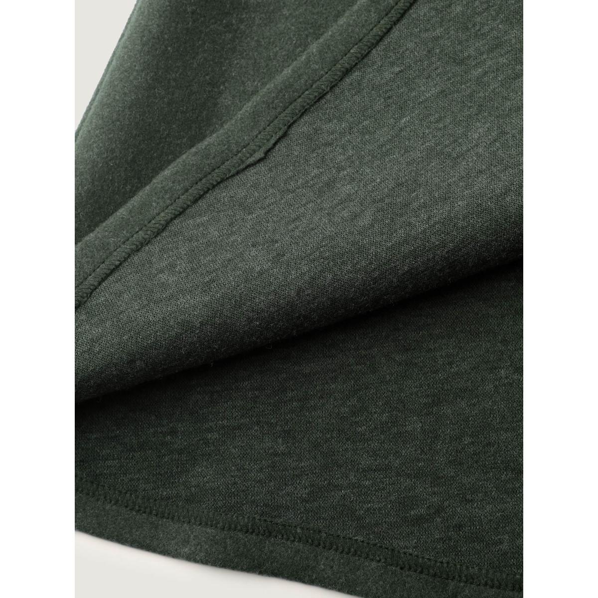 Plus Size Double Button Pocket Solid Coat Women DarkGreen Office Button Ladies Office Winter Coats BloomChic 10/M Product Image