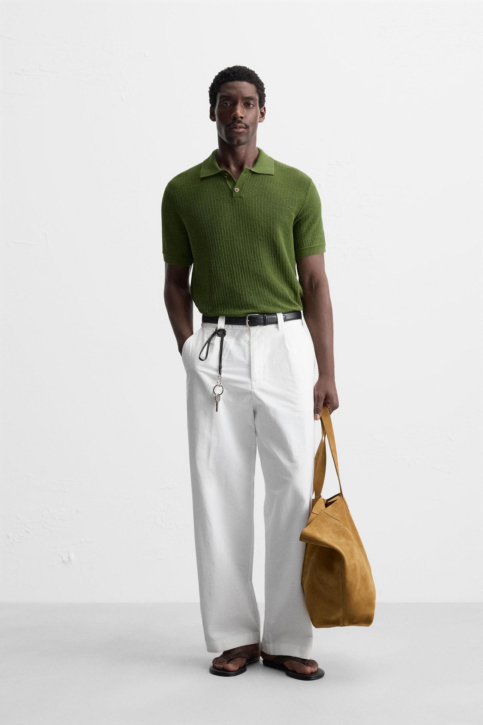 TEXTURED KNIT POLO SHIRT Product Image