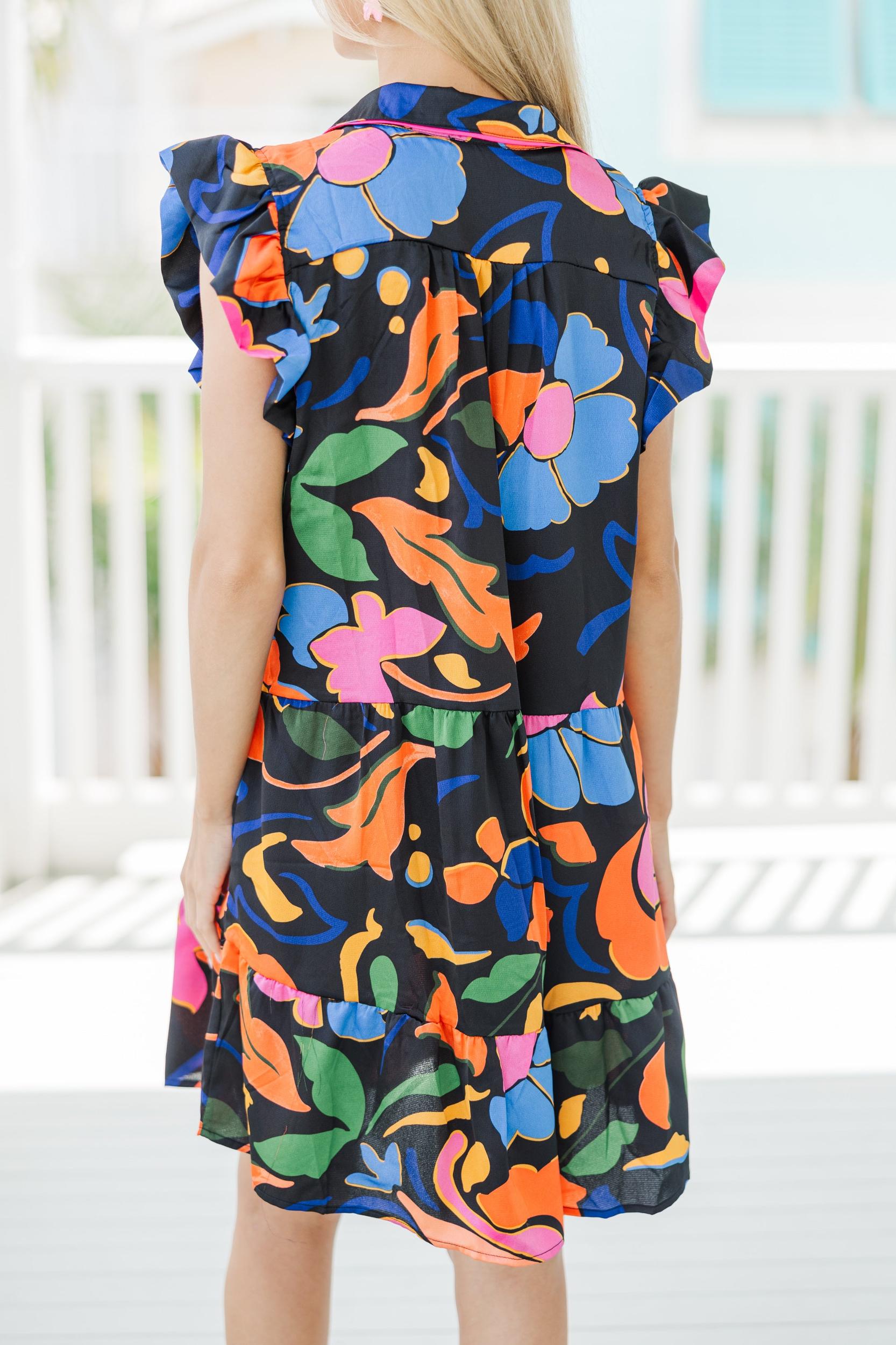 Going On Black Abstract Dress Female Product Image