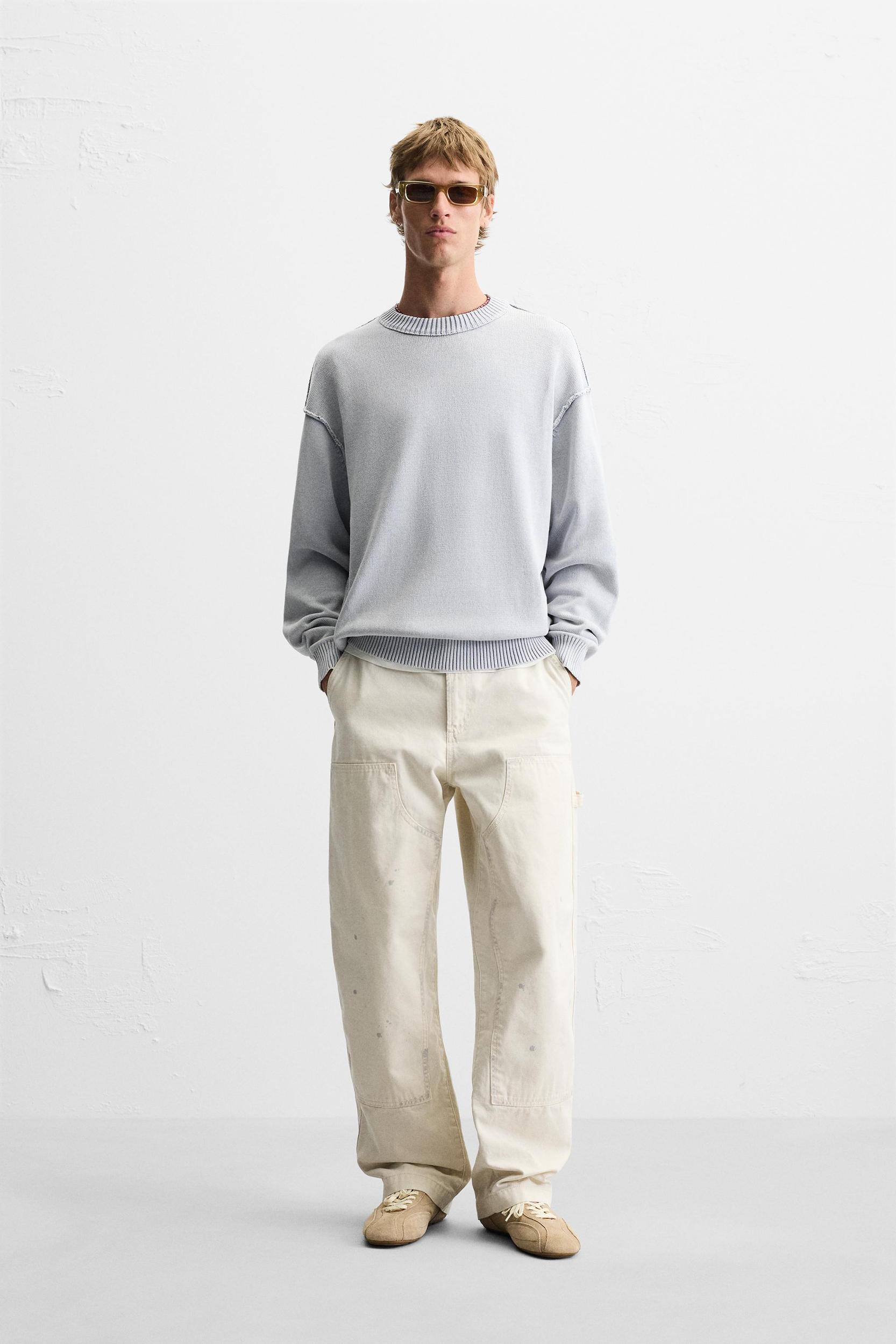 WASHED REVERSE EFFECT SWEATER Product Image