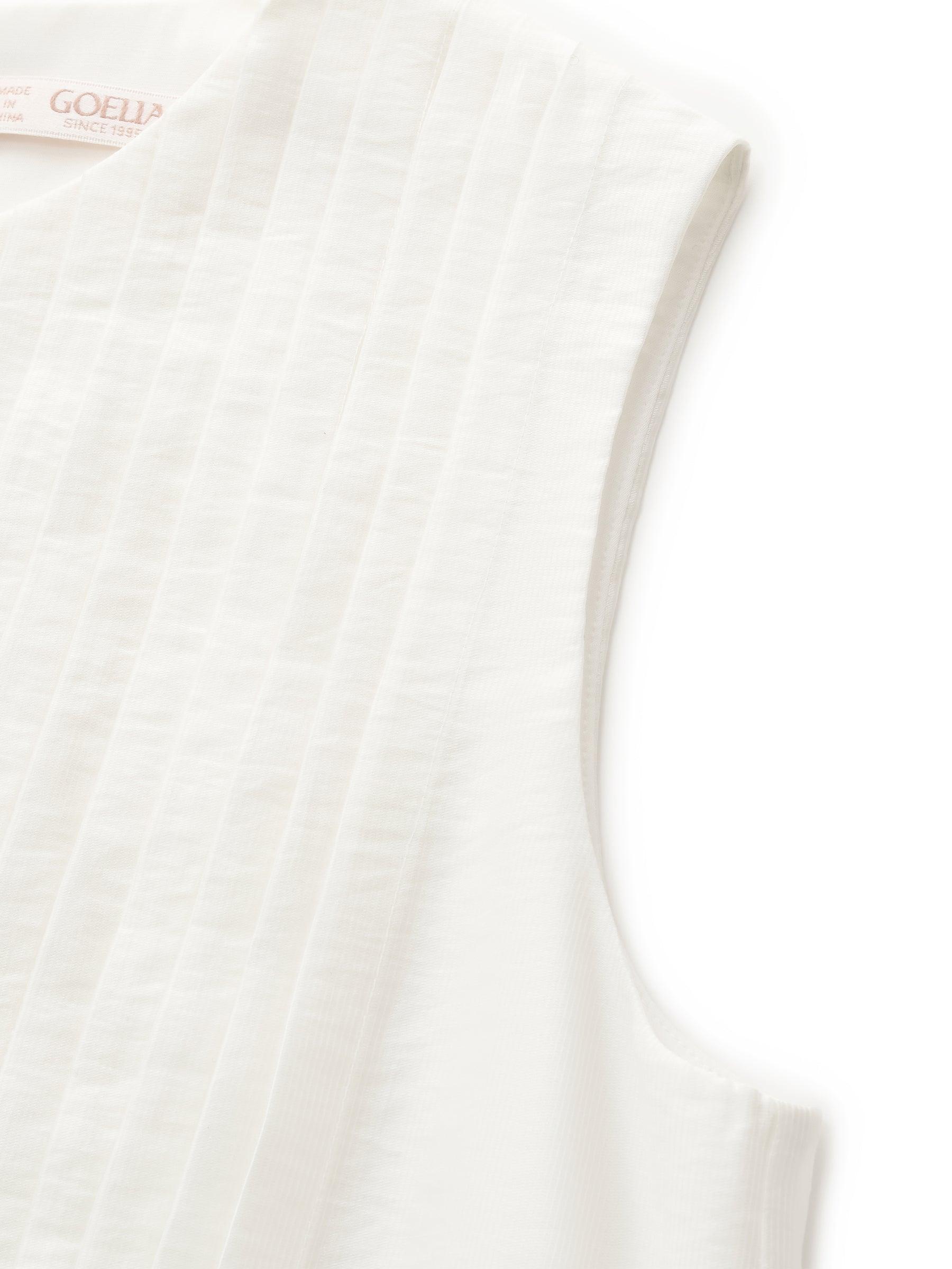 Tencel Blend Pleated Tank Top And Skirt Two-Piece Set Product Image