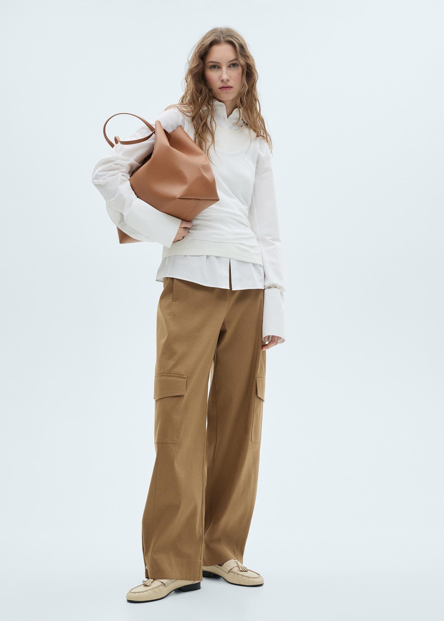 Pebbled effect shopper bag - Women | MANGO USA Product Image