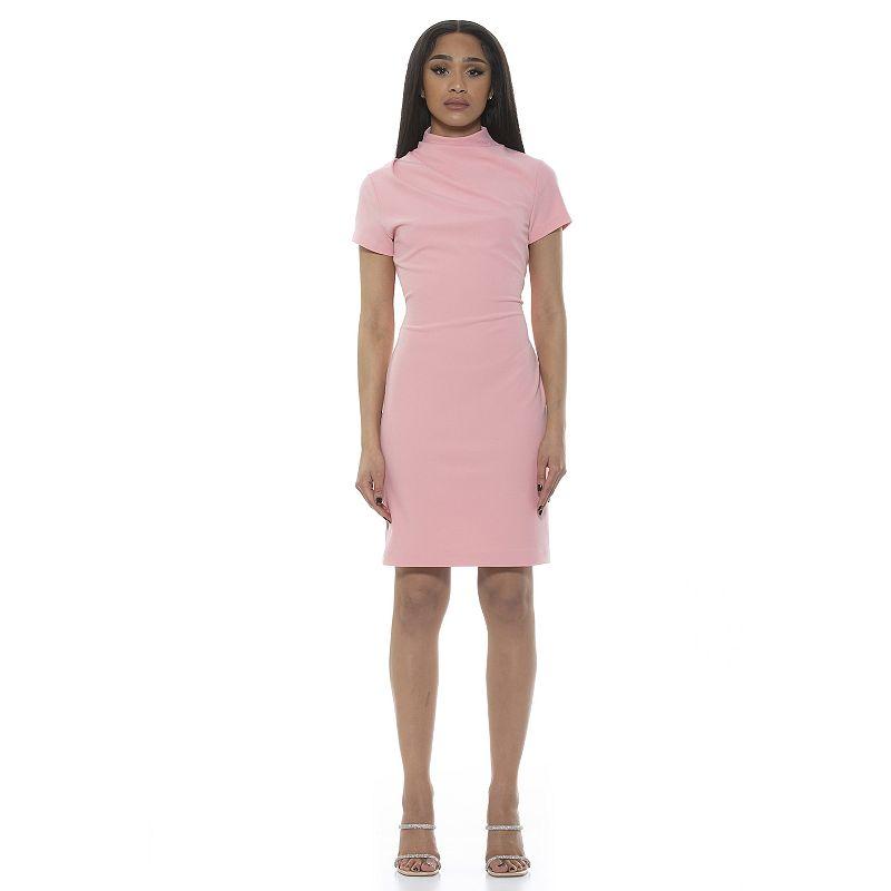 Women's ALEXIA ADMOR Chantria Draped Mini Mockneck Dress,  Product Image